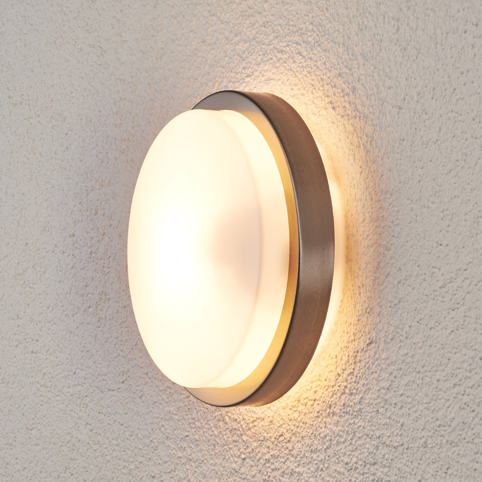 Fero Round Buiten Wandlamp Stainless Steel - Lindby