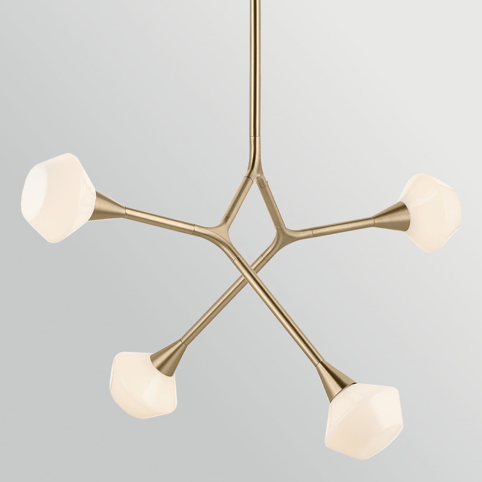Suspension Cassius, bronze clair, longueur 100 cm, à 4 lampes, métal