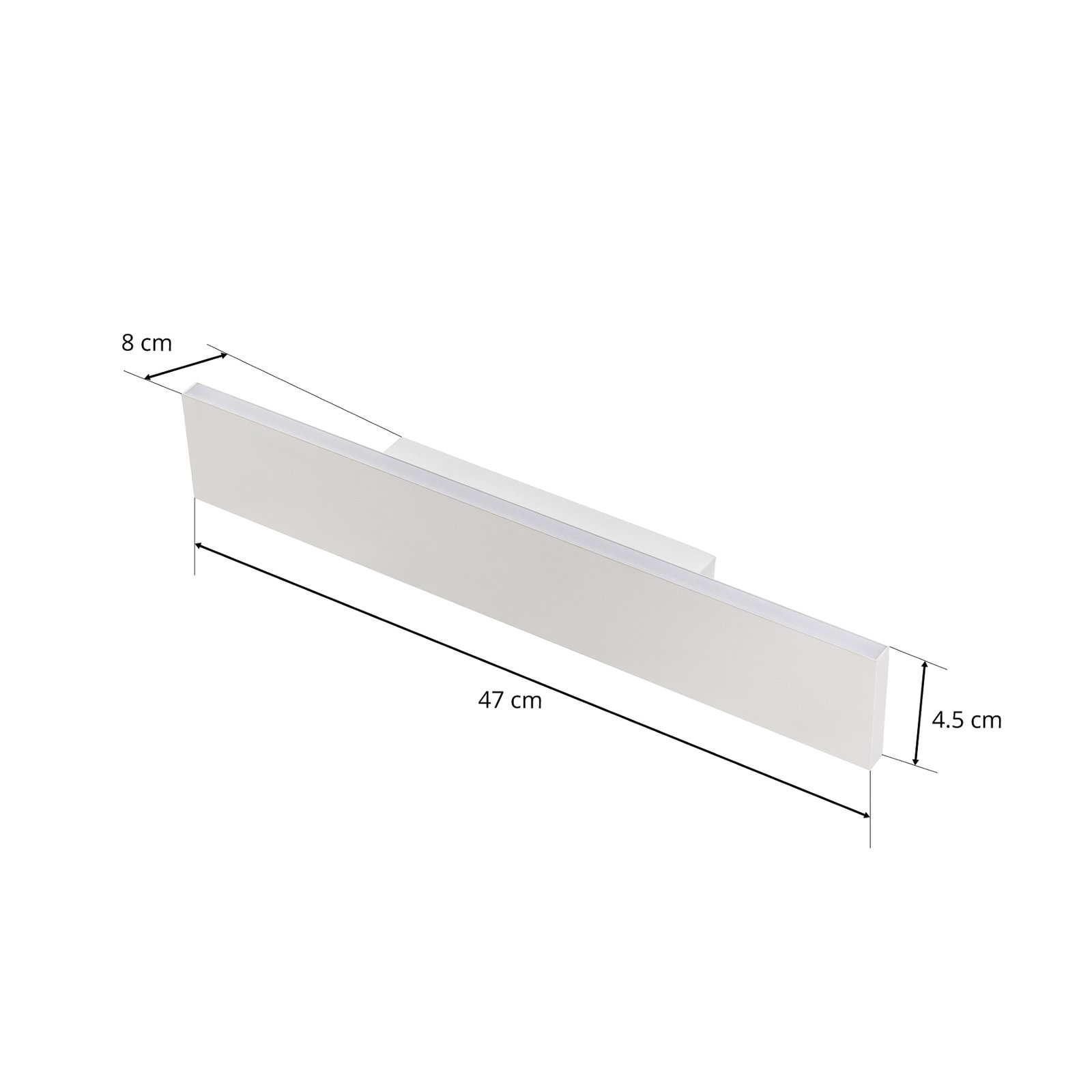 LED fali lámpa Concha 47 cm, fehér