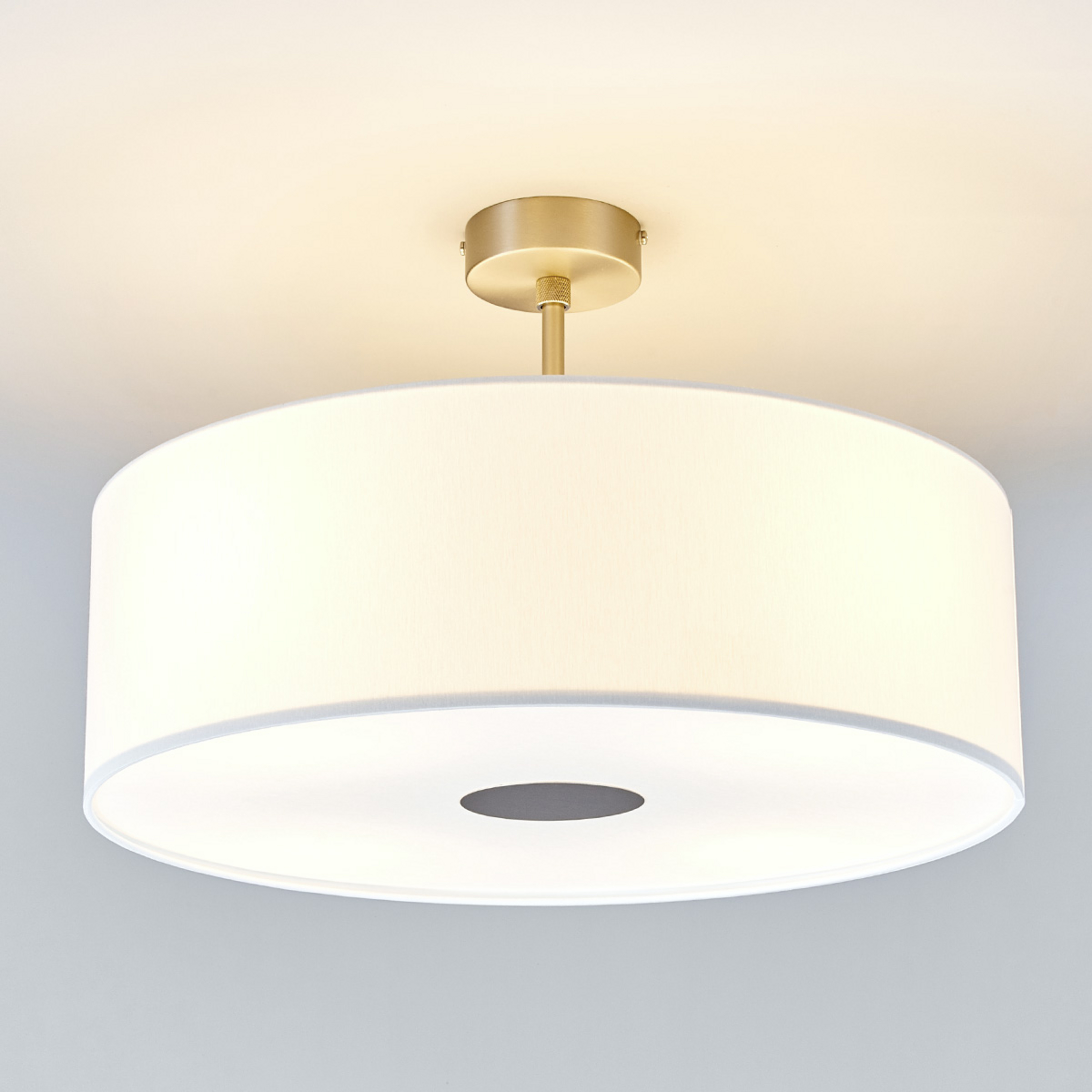 Quitani taklampe Gala, Ø 50 cm, chintz hvit