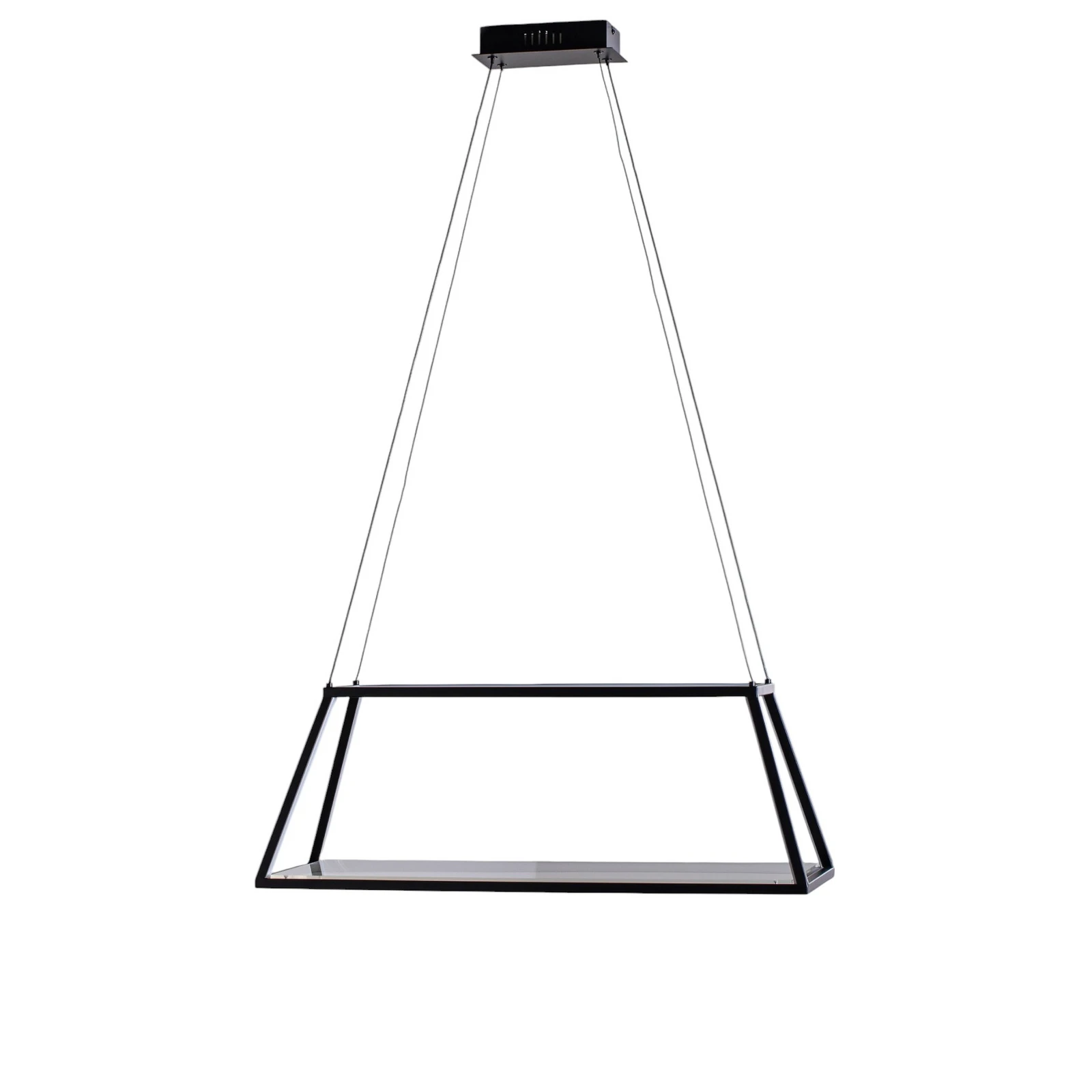 Lucande LED rippvalgusti Mensola, must, alumiinium, 75 cm