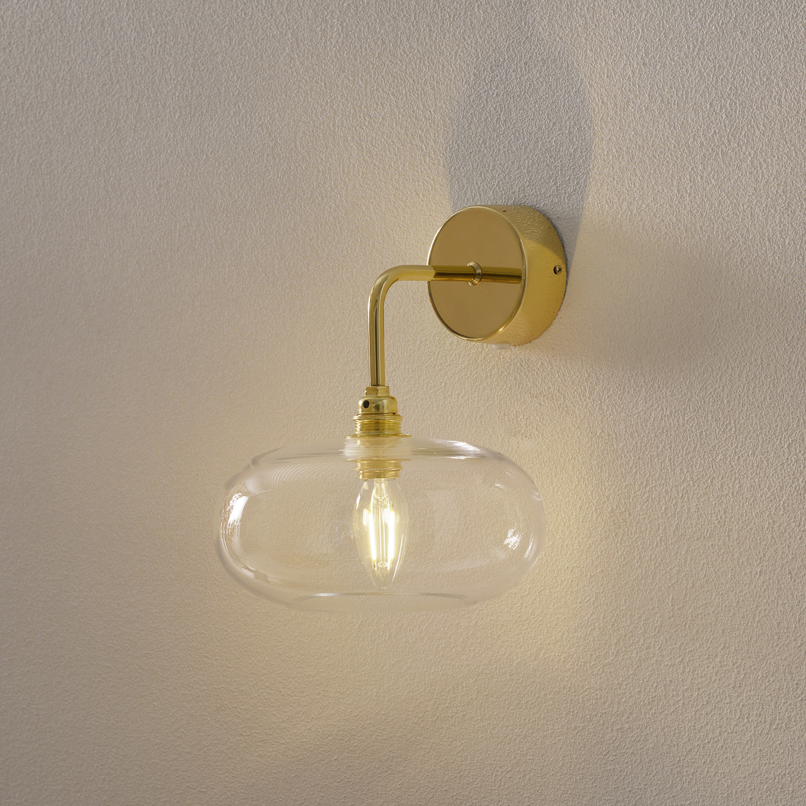 EBB & FLOW Horizon arm wall lamp gold/clear Ø 21cm