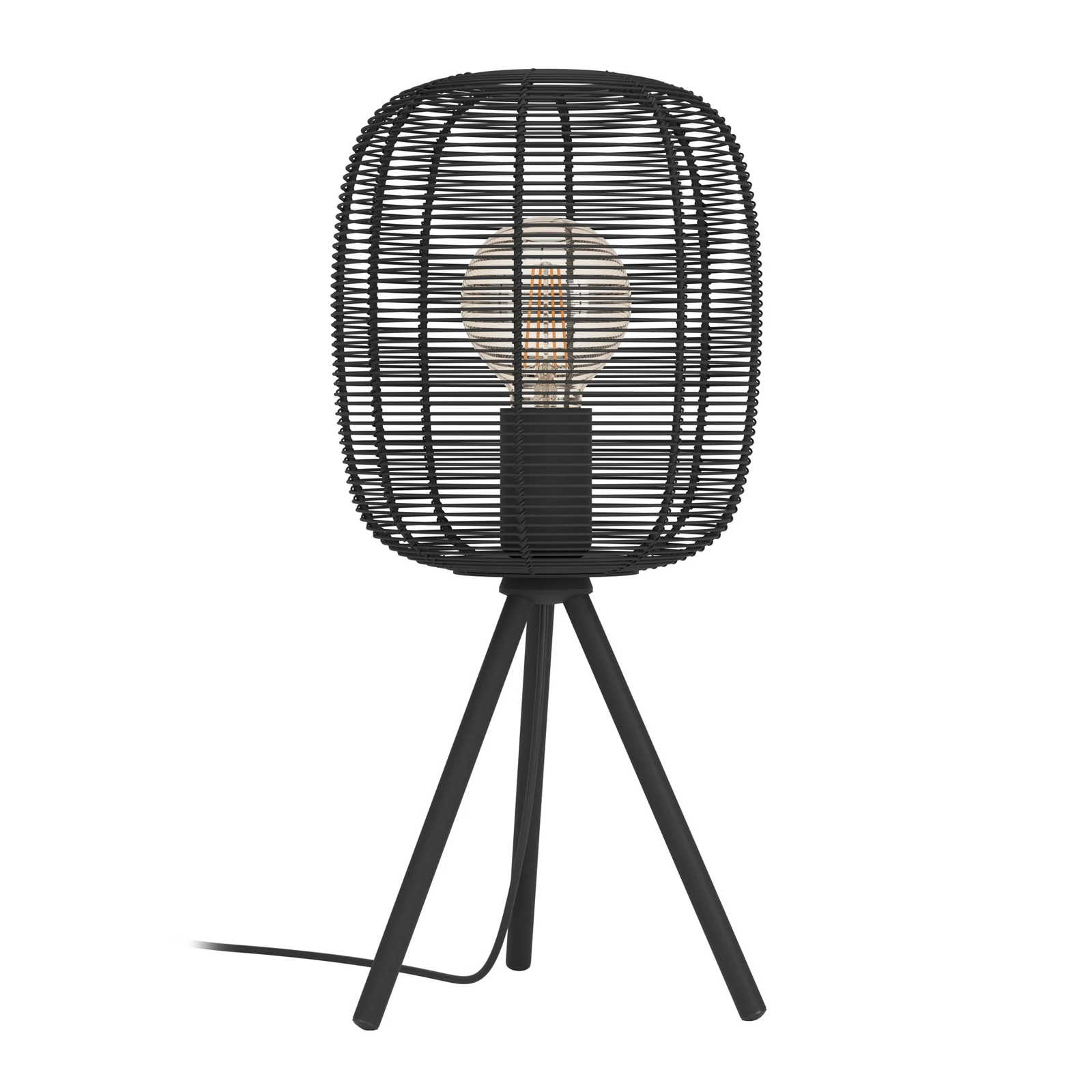 Rinroe asztali lámpa, magasság 44 cm, fekete, acél