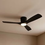 Lucande Smart LED plafondventilator Moneno, zwart, DC, Tuya
