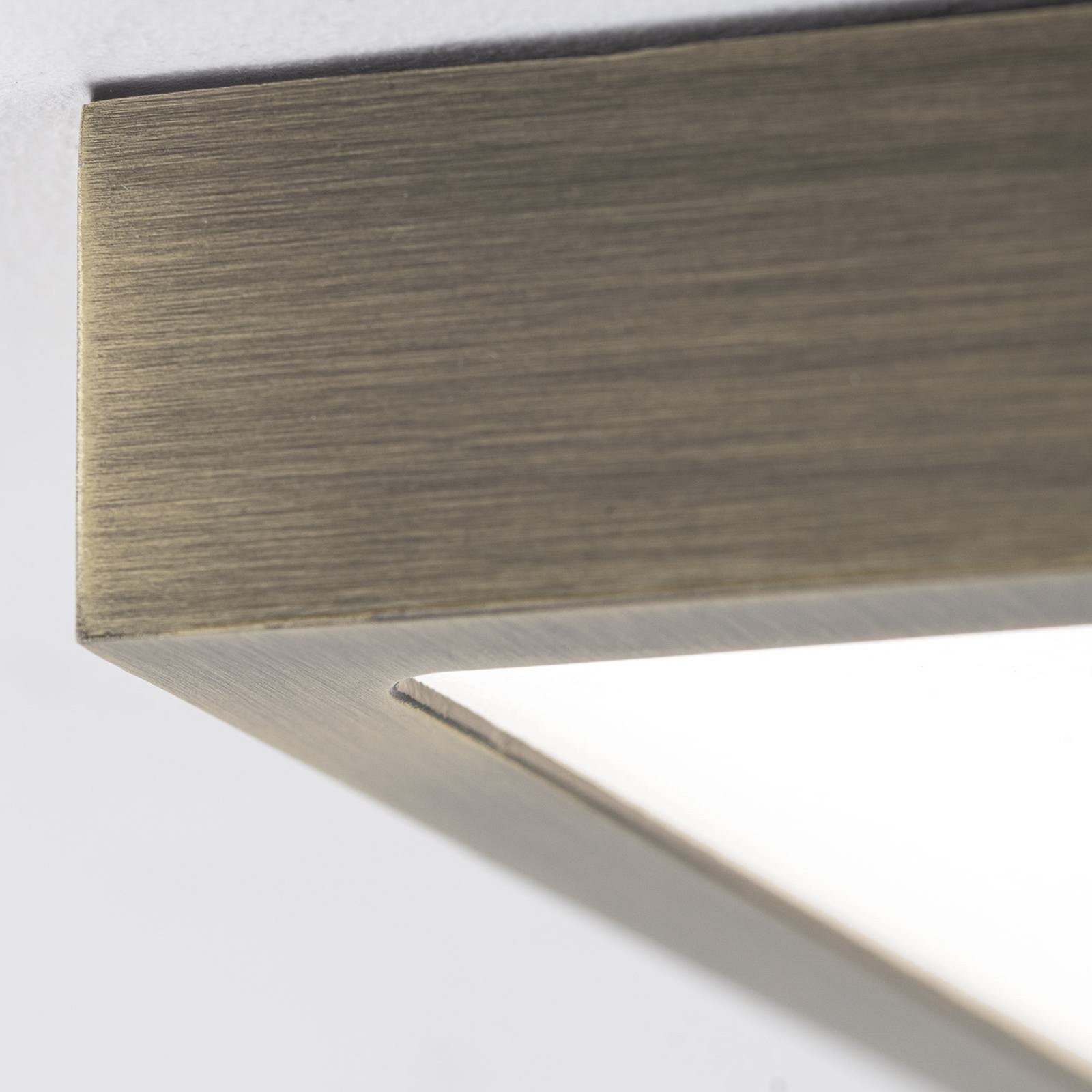 LED ceiling lamp Disc, antique brass colour, length 14 cm, CCT