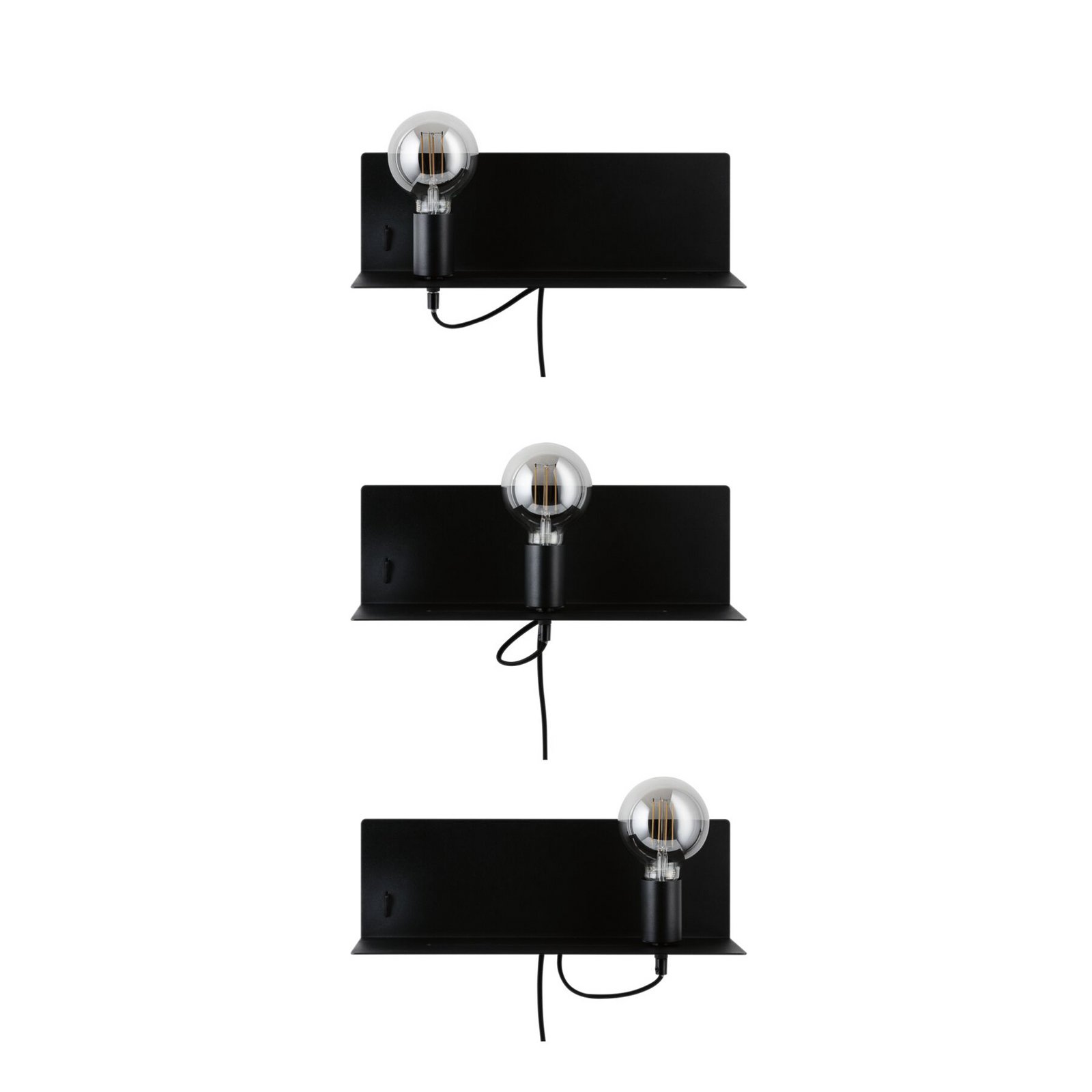 Aplică de perete Paulmann Devara, negru 40 cm E27 Port USB Aplică de perete Paulmann Devara, negru 40 cm E27 Port USB