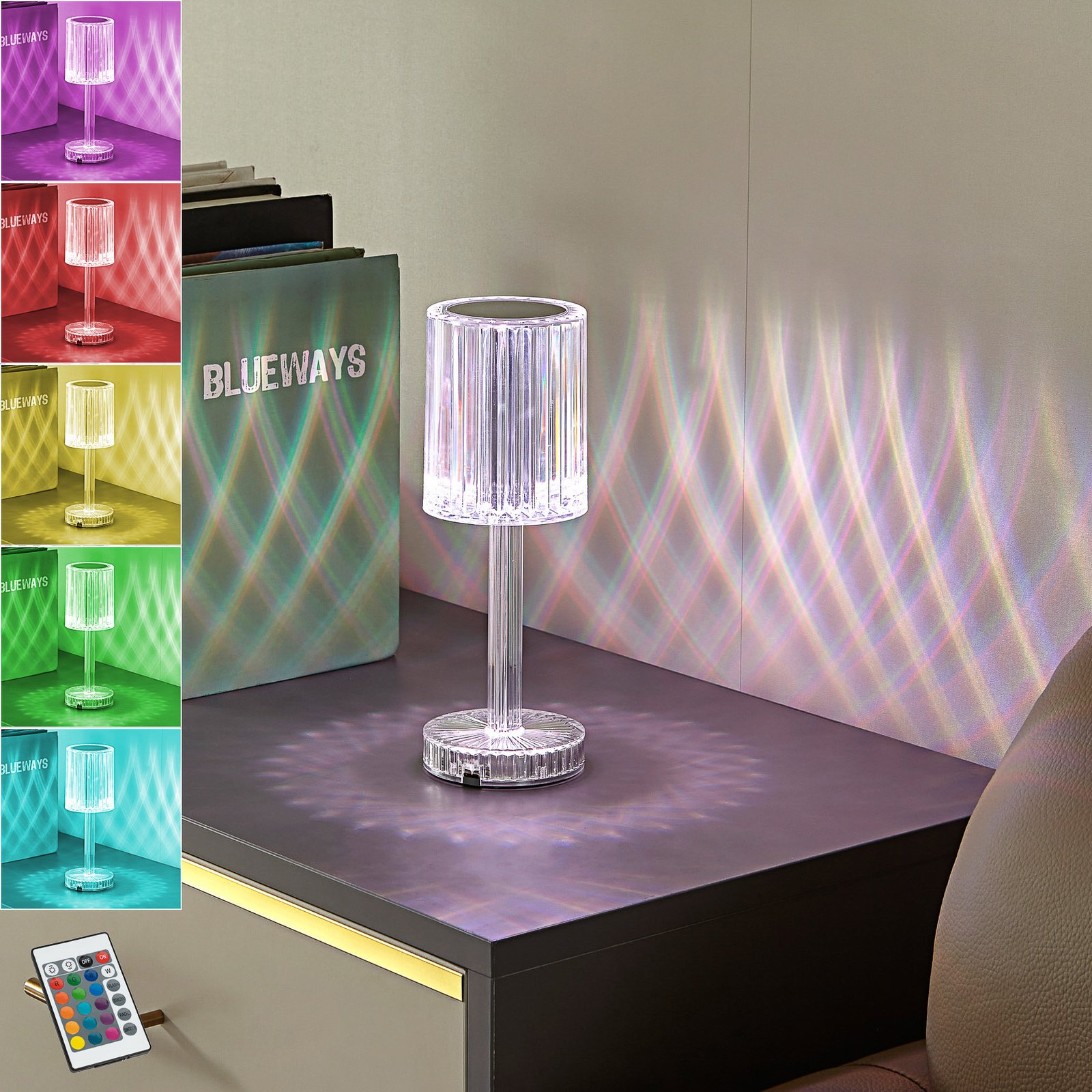 Lindby Louane lámpara de mesa LED con batería RGB