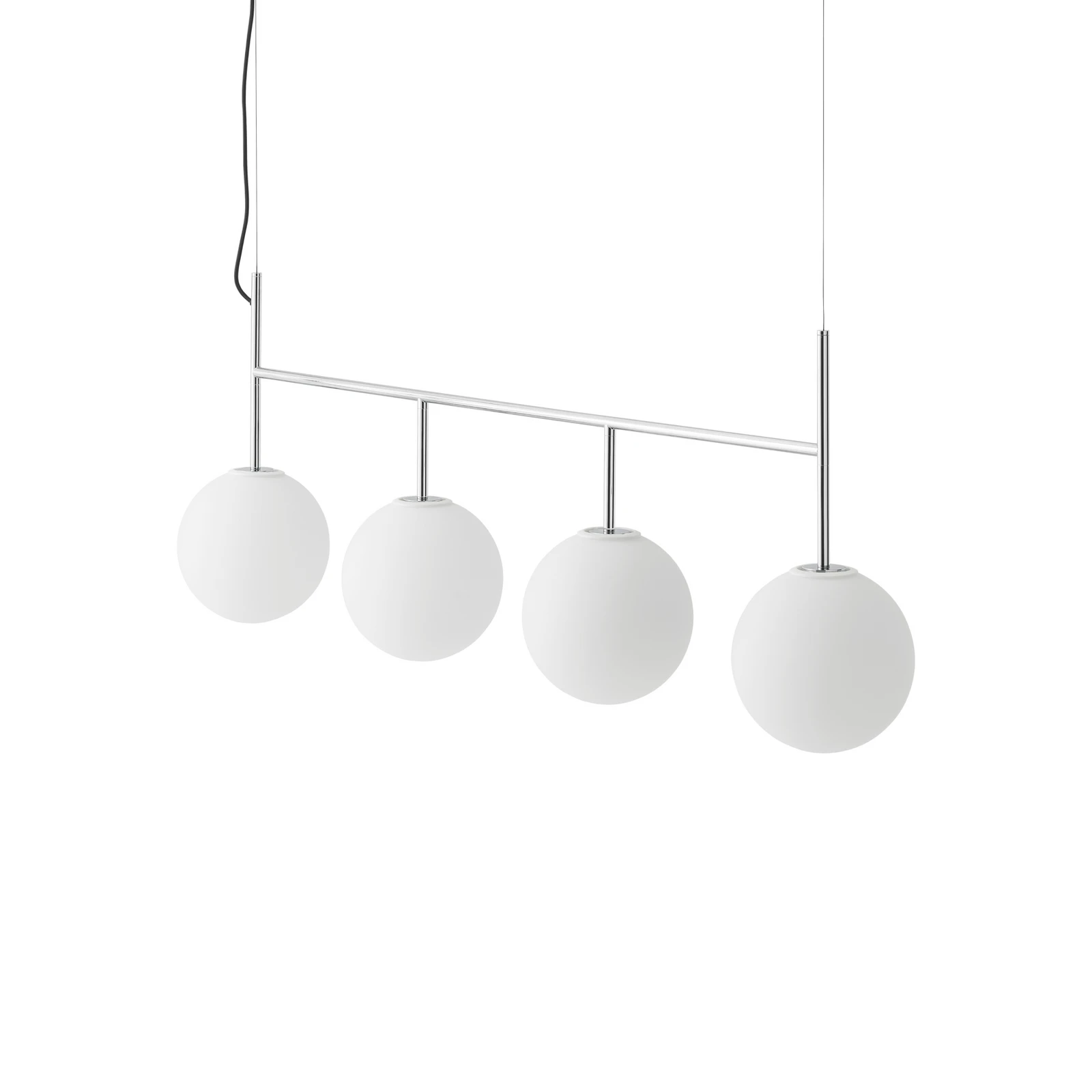 Lámpara colgante Audo TR Bulb Frame, 4 luces, gris acero/blanco