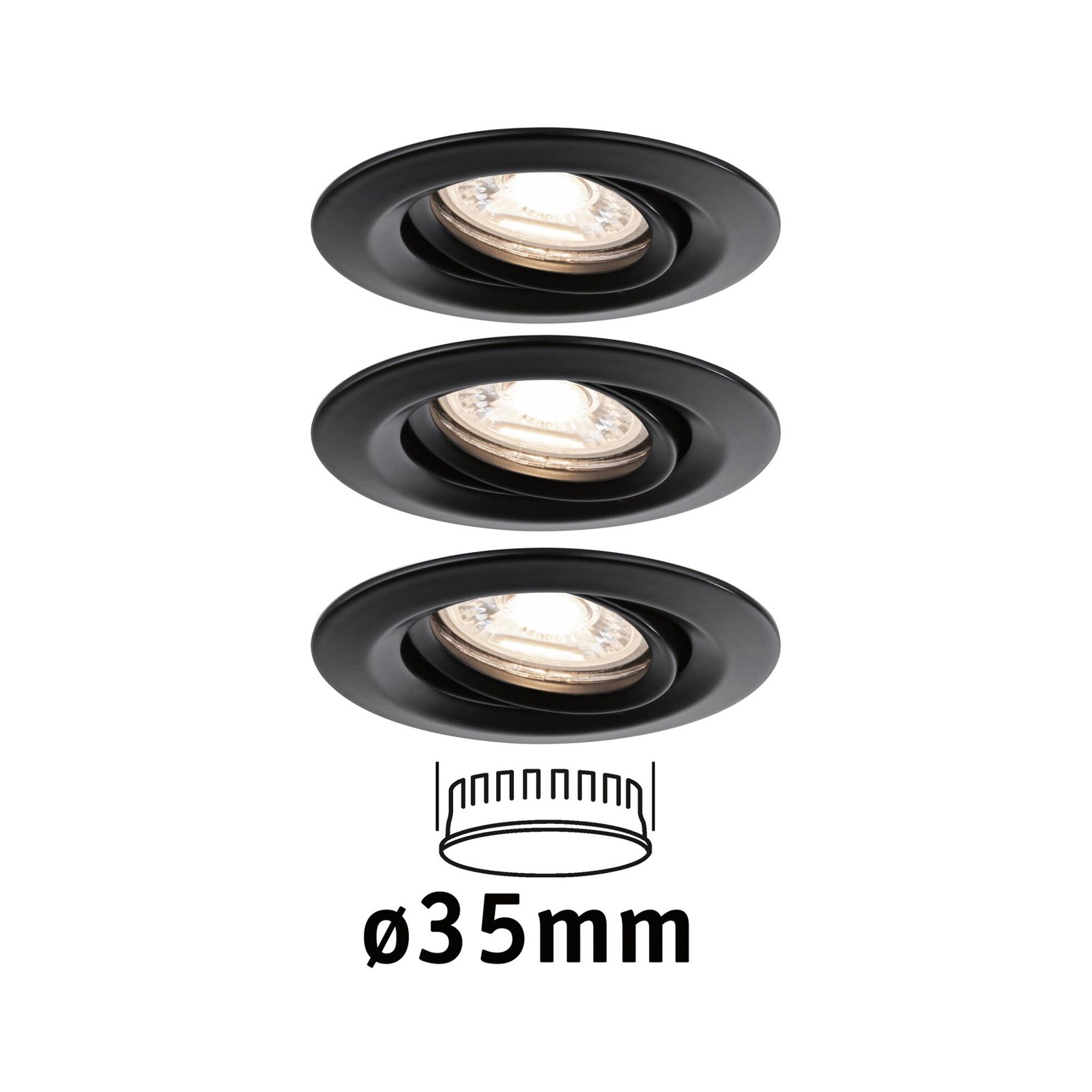 Paulmann Nova Mini Plus LED easydim 3 kusy čierna