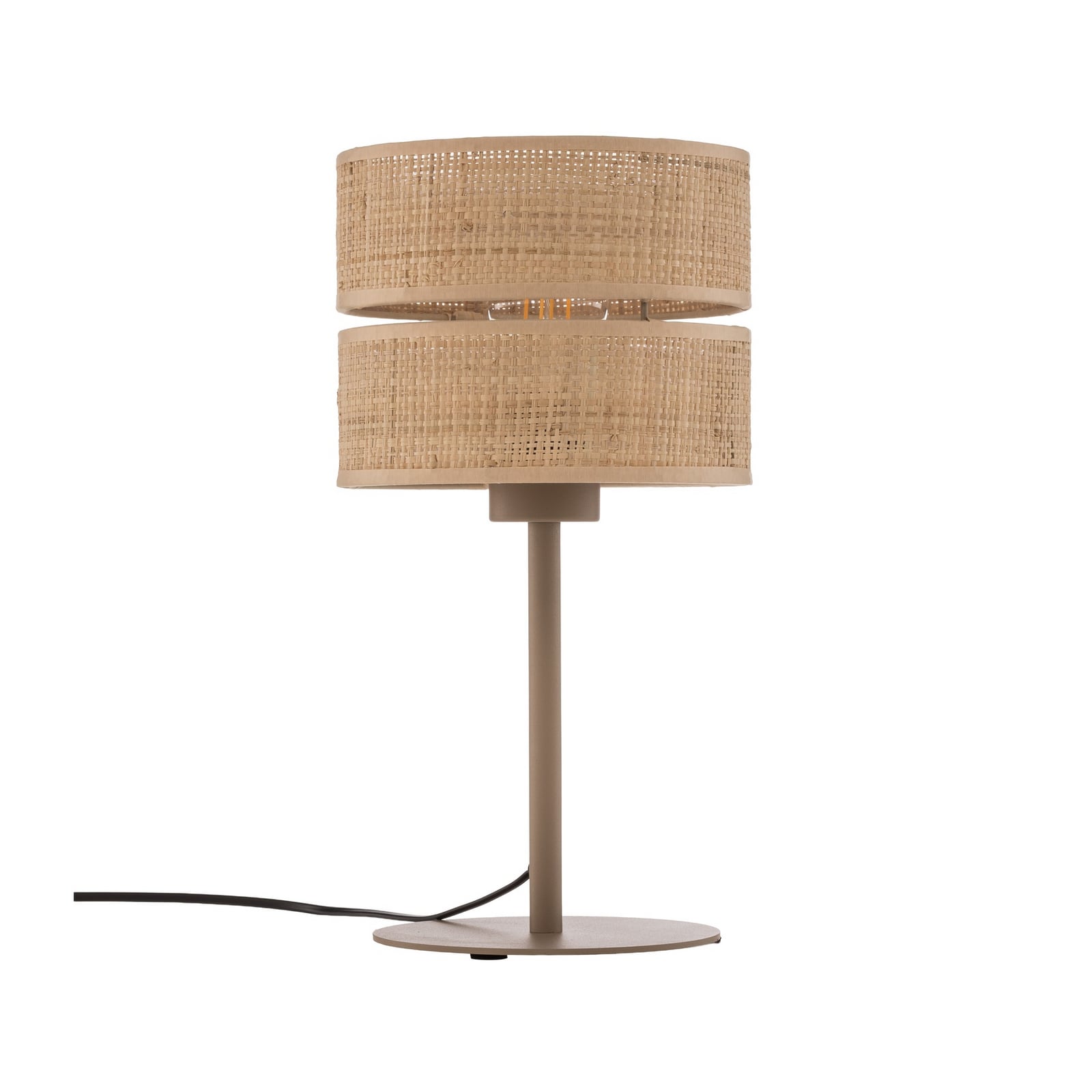 Tischleuchte Calma, beige, Bast, Höhe 38 cm, E27