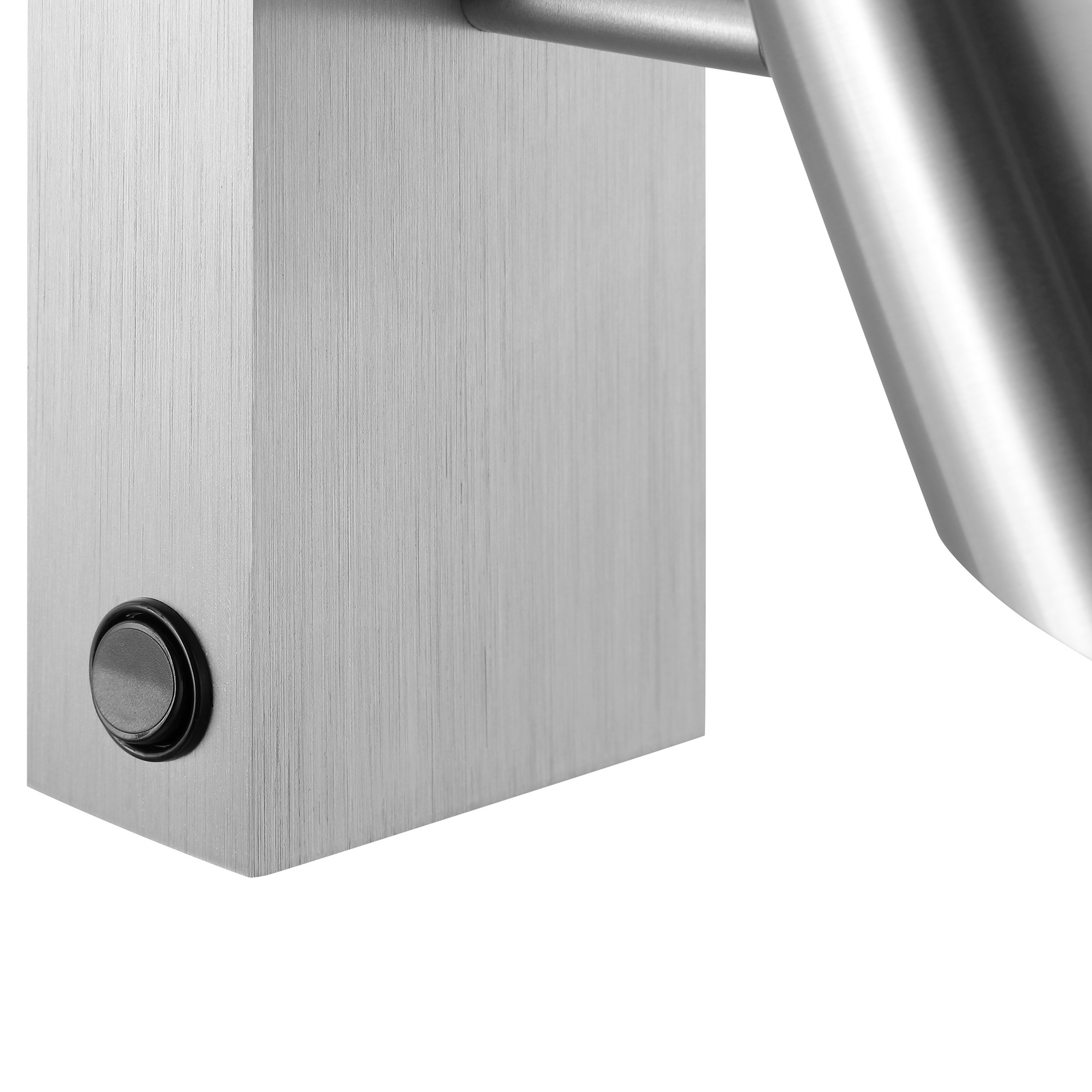 LED стенен прожектор Risell, ширина 9 cm, алуминиев цвят, метал