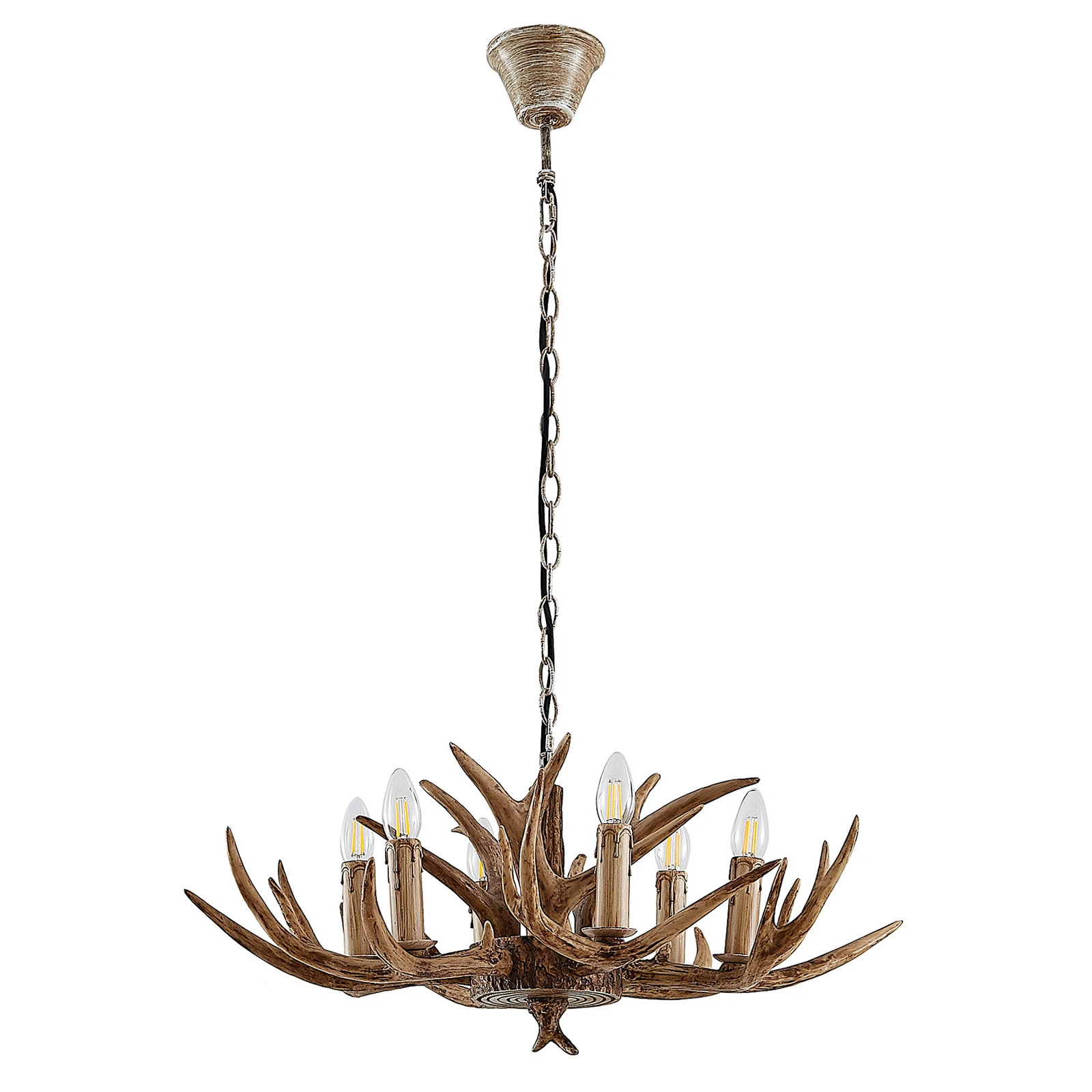 Lampada da terra Lindby, Helin, Beige, Soggiorno, Tessuto / Tessile