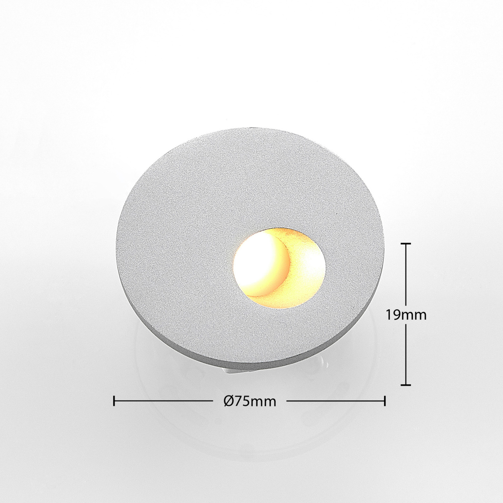 Arcchio Vexi LED-Einbaulampe, rund, silbergrau