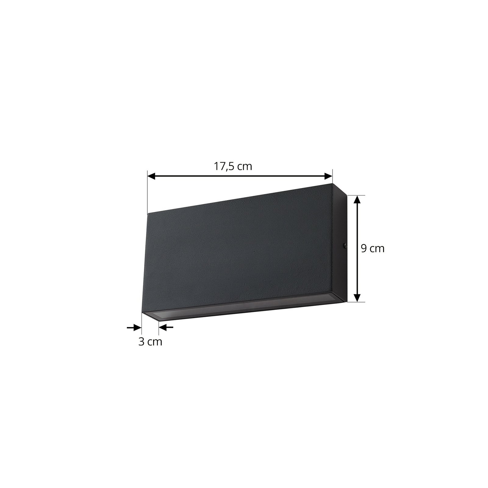 Jarte LED vonkajšie nástenné svietidlo 17 cm čierne kovové IP54 - Lindby