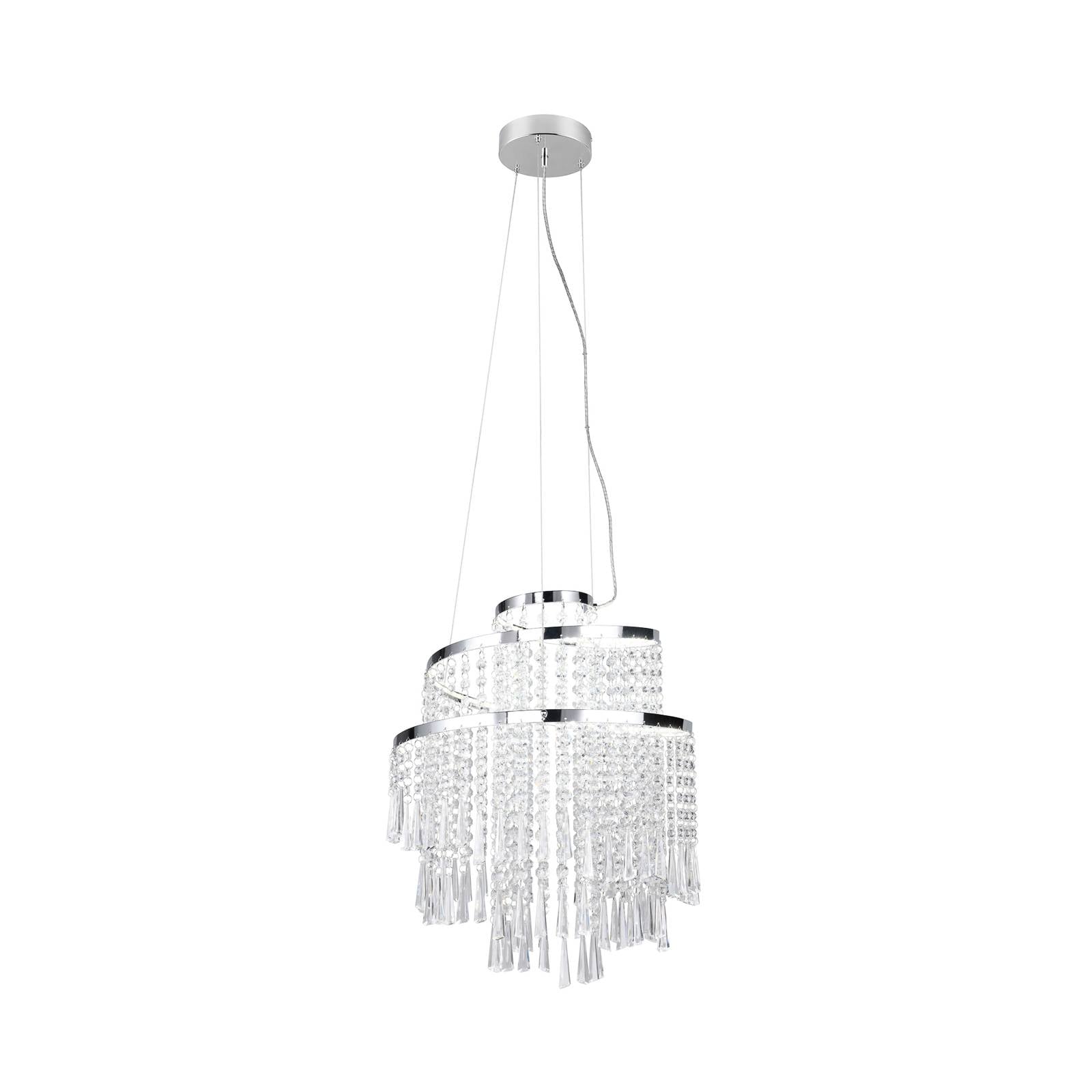 LED-Hängelampe Pomp, Ø 38 cm, chrom, Acryl/Metall, CCT