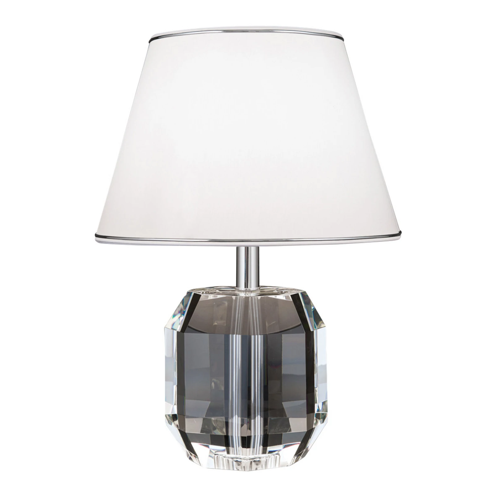 Stolná lampa Alexis s krištáľmi chróm/biela