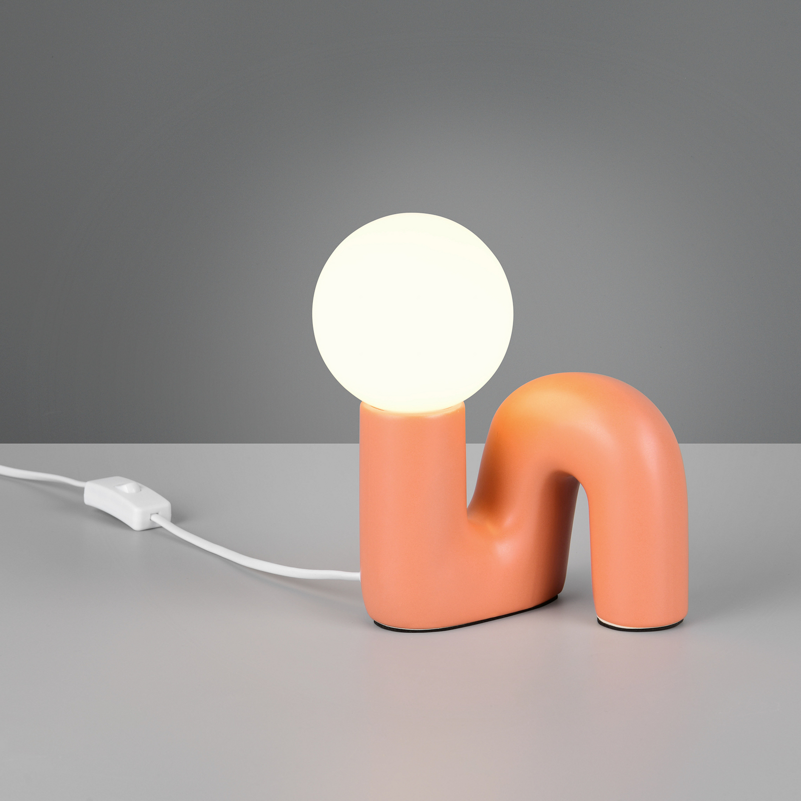 Lampa de masă Quinn, portocaliu, înălțime 22 cm, ceramică/sticlă, G9