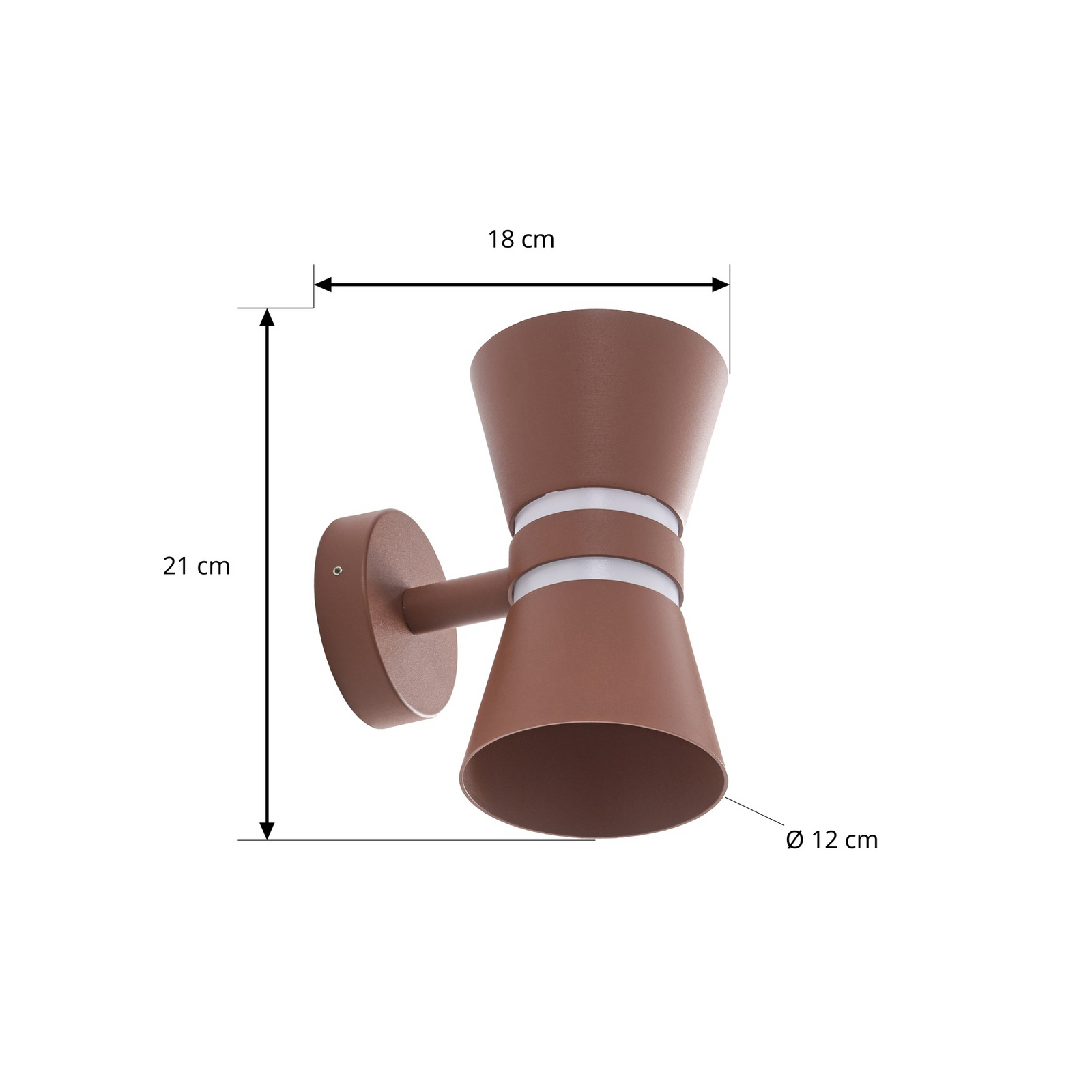 Lucande LED външна стенна лампа Meravi, кафява, с 2 лампи, IP44