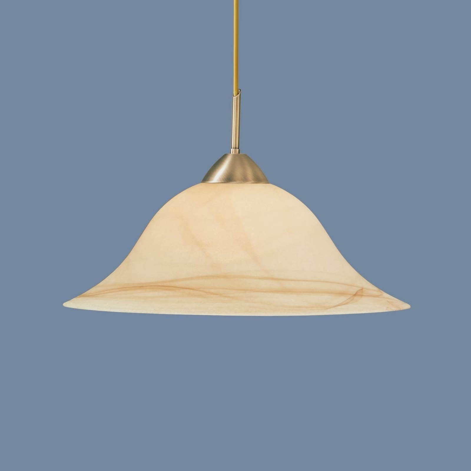 Hufnagel Luisa Hanging Light Antique Brass Warm Tones, for Living / Dining Room, Scavo glass, metal, E27, 57 W, energy efficiency: A++