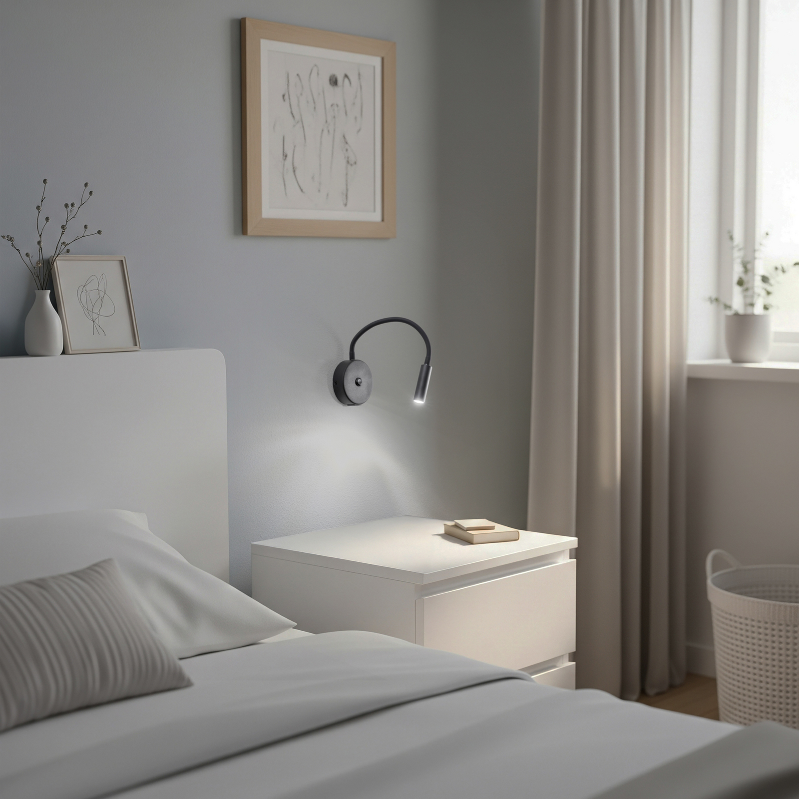 Aplică de perete Lagos USB, 27 cm, negru, lampă de citit, G9 Aplică de perete Lagos USB, 27 cm, negru, lampă de citit, G9