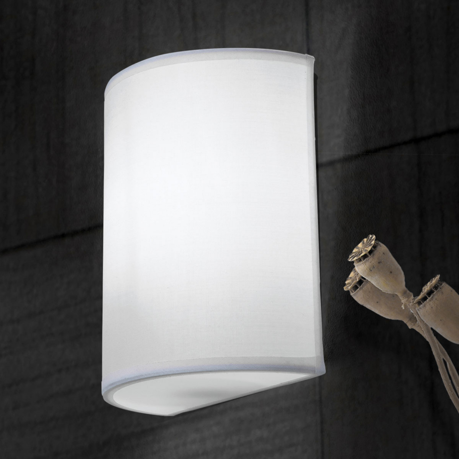 Ufo wall light with linen shade