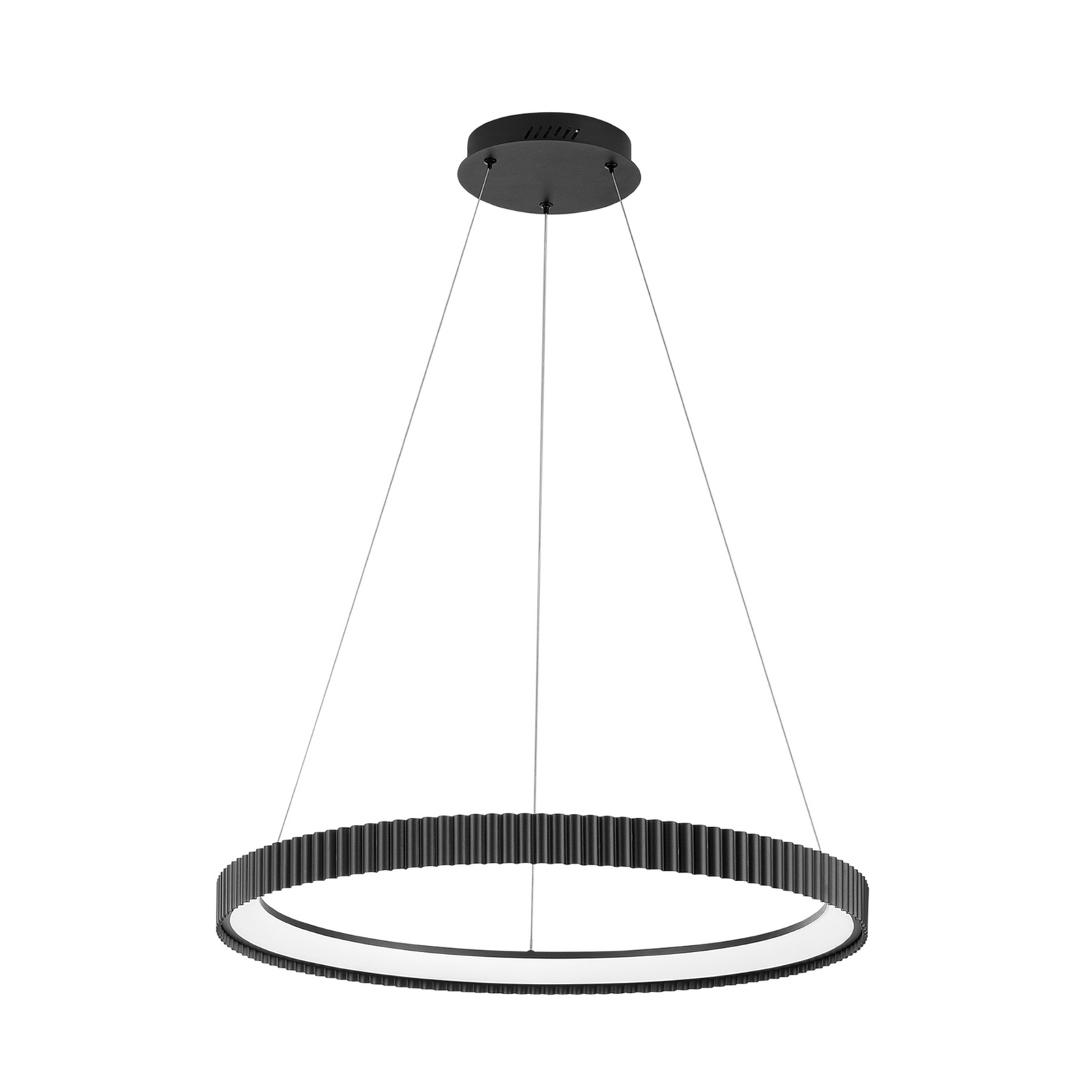Lámpara colgante LED Niike, negra, Ø 70 cm, metal, CCT Lámpara colgante LED Niike, negra, Ø 70 cm, metal, CCT