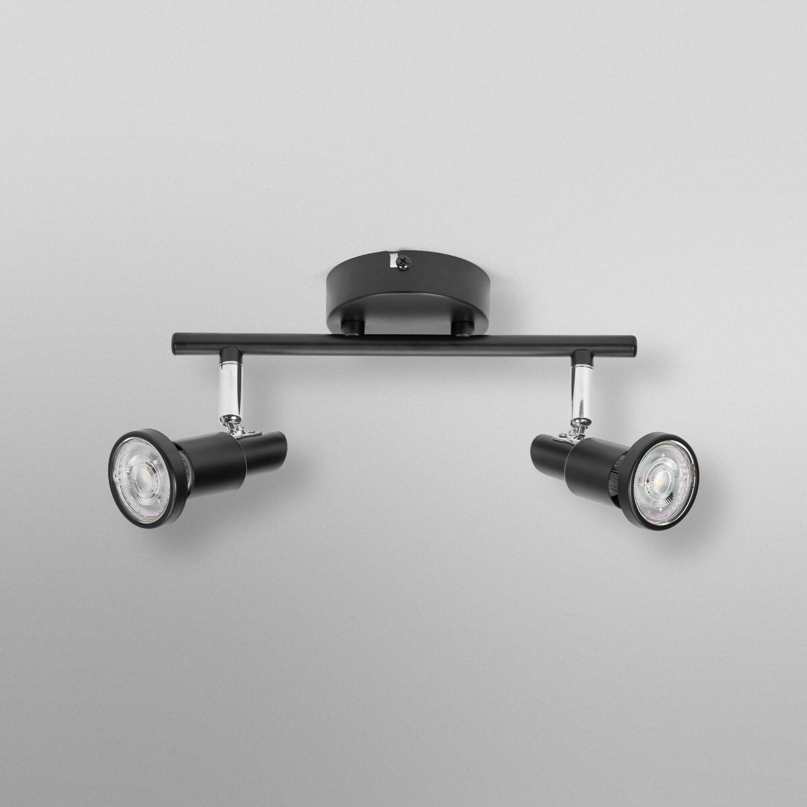 Reflektor sufitowy OSRAM, czarny, 2-punktowa, metalowy GU10-LED 927 ściemniany