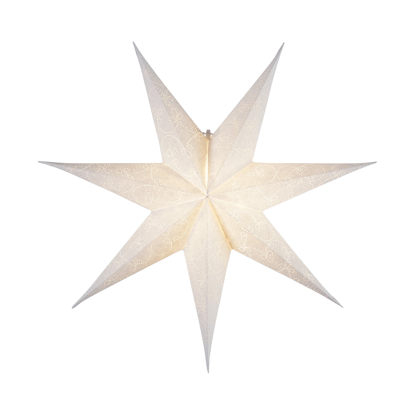 Decorus papirstjerne, uden belysning, hvid/sølv