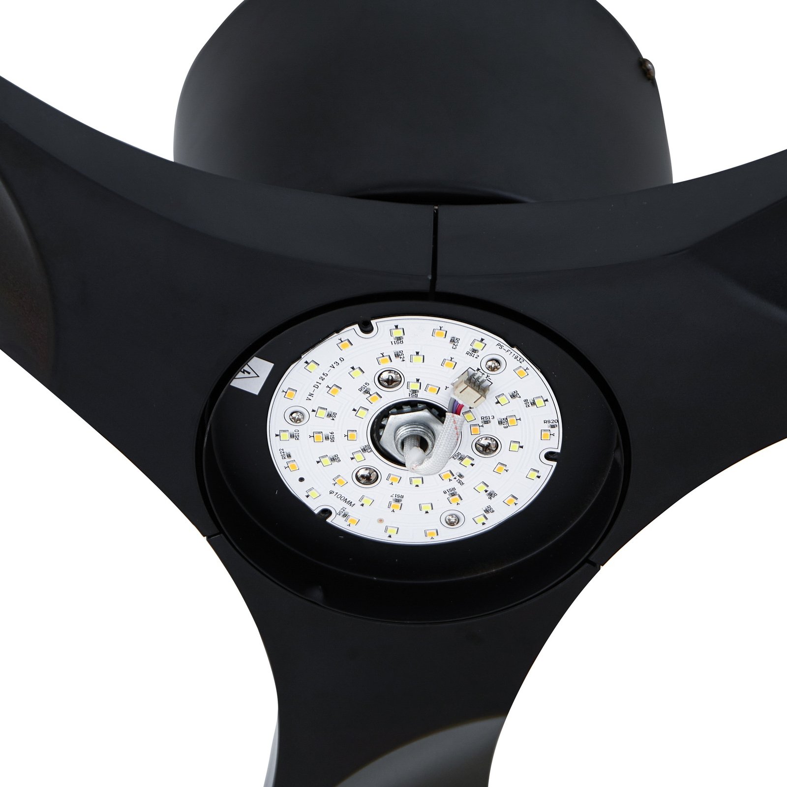 Lucande Smart LED-Deckenventilator Moneno, schwarz, DC, Tuya