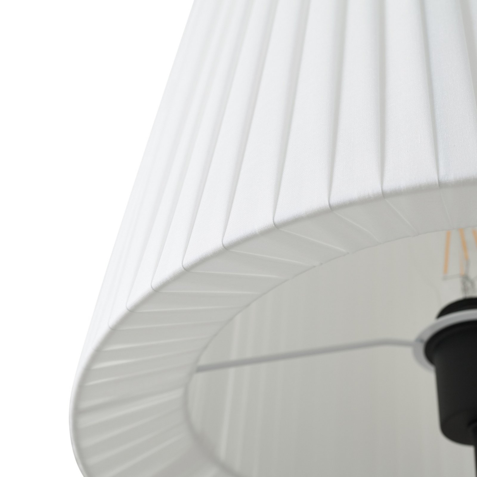 Lindby Virelle floor lamp, black/white, textile, height 170 cm