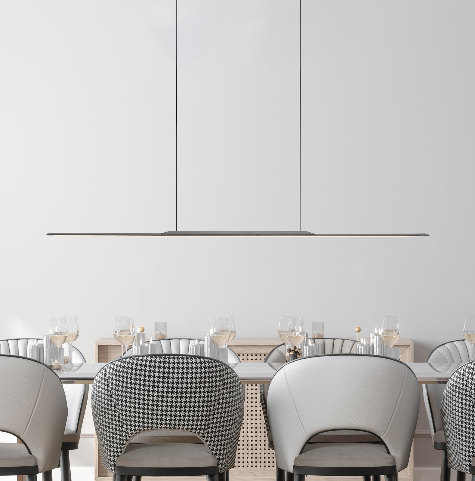 Suspension LED Surface, grise, 125 cm, aluminium, 3 000 K - PURE Suspension LED Surface, grise, 125 cm, aluminium, 3 000 K - PURE