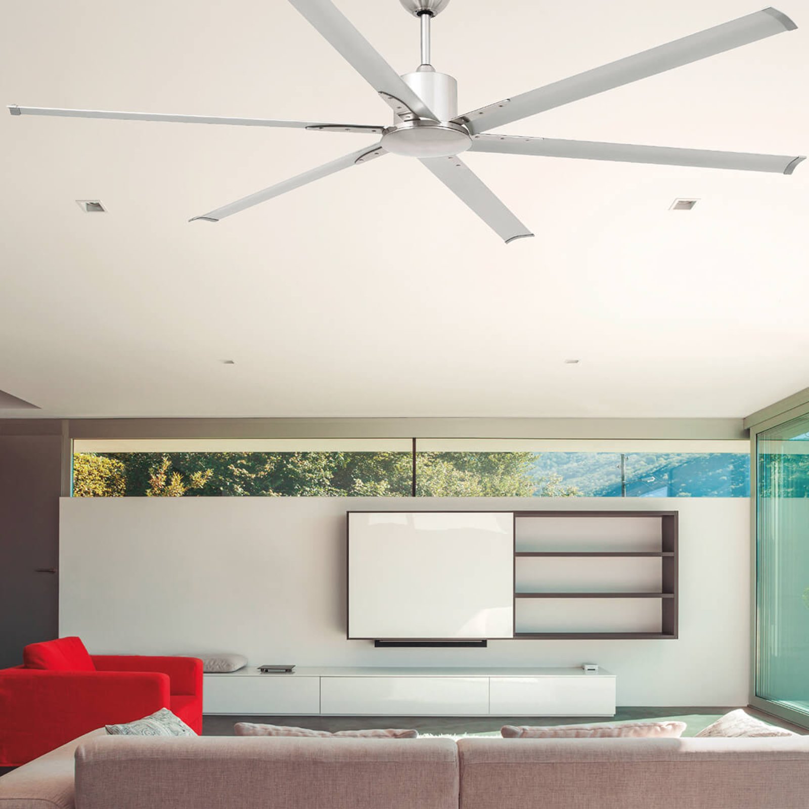 Ventilateur de plafond Andros nickel mat aluminium