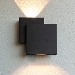 Applique d'extérieur LED RIALTO, noire, 20 cm, IP44, éclairage vers le