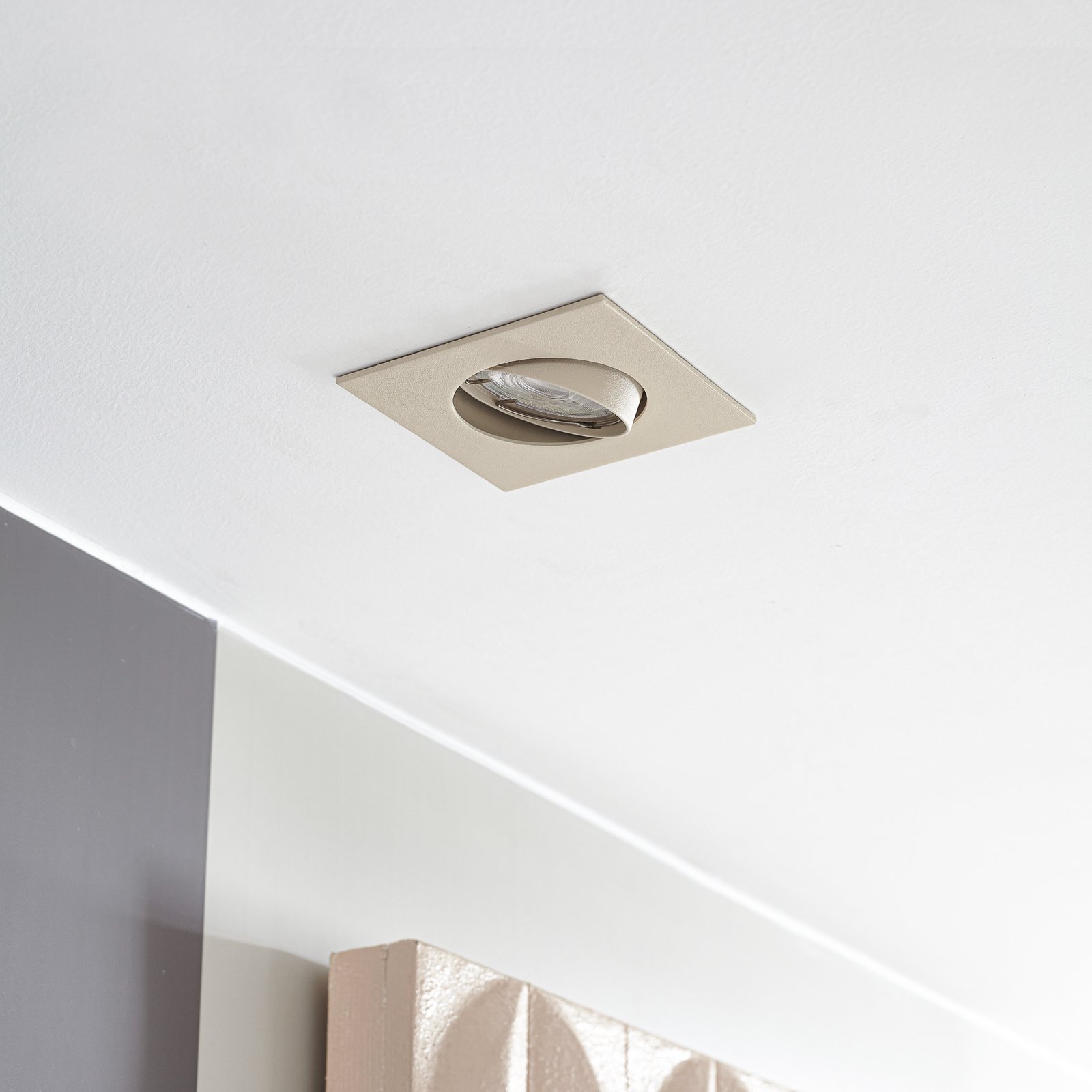 Ugradbena svjetiljka Fibur, bež, 9 cm, GU10 - Prios