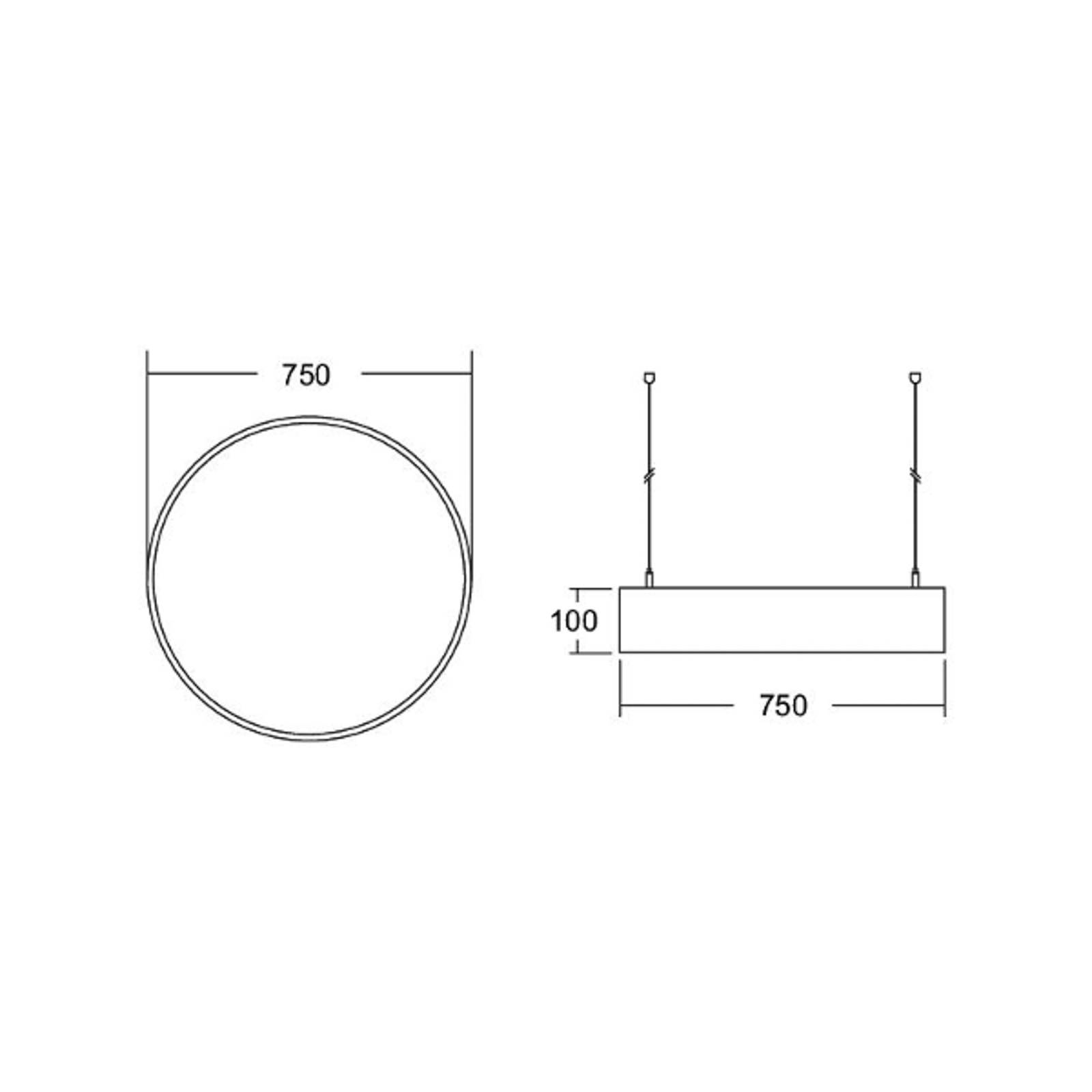 BRUMBERG Biro Circle LED Ø 75 cm direkte DALI svart 4000 K