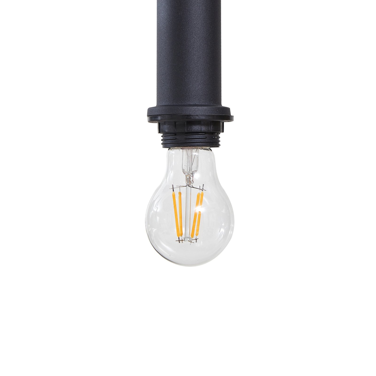 Lindby Tolli pendant light, grey/black, glass, 6-bulb