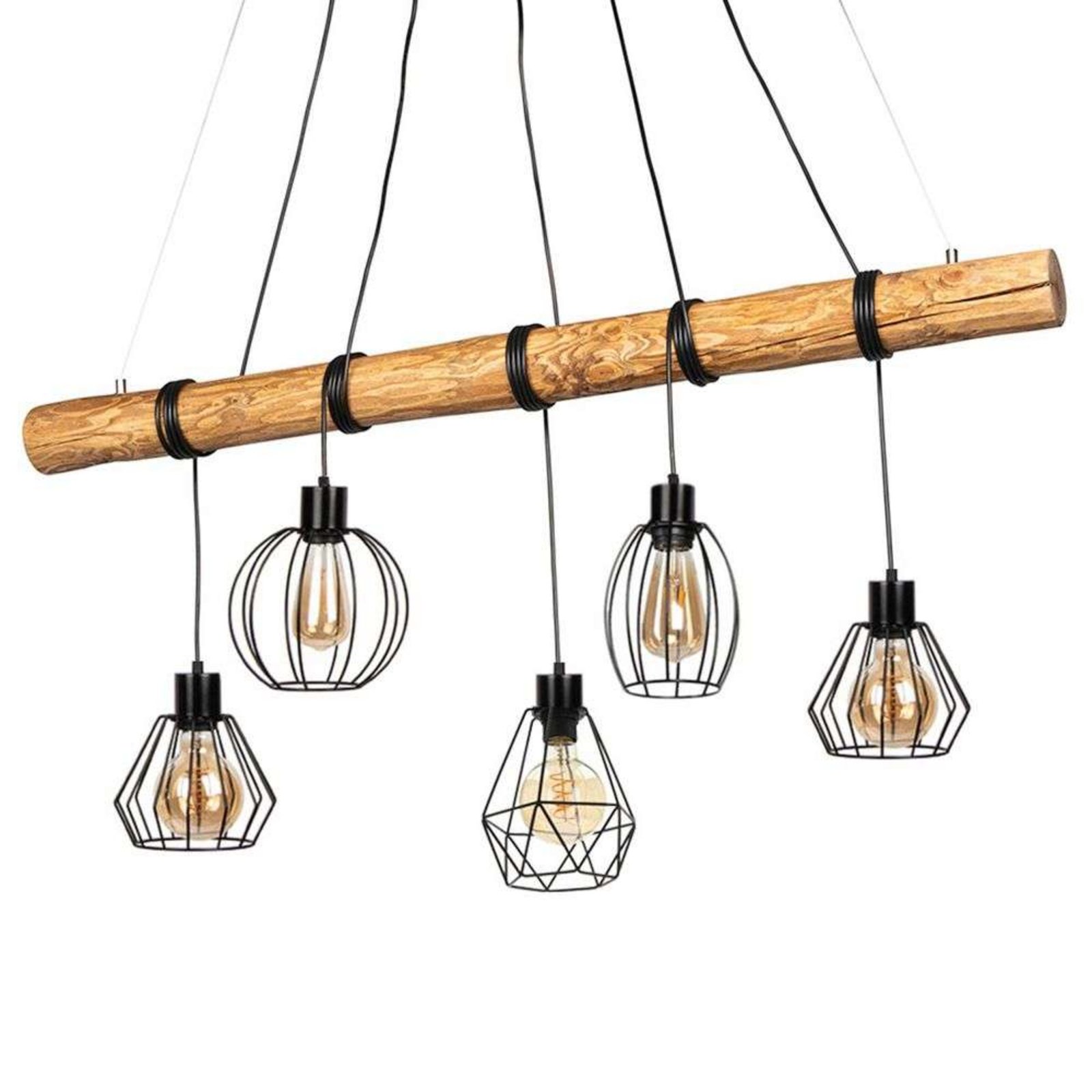 Various 5 Candeeiro Suspenso Pine Wood - Envostar