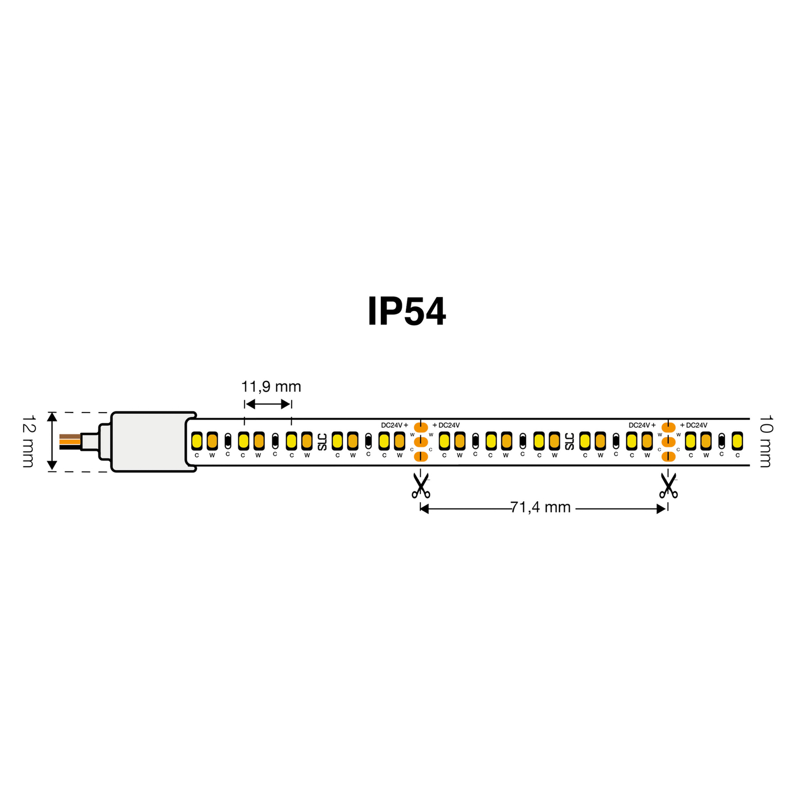 SLC LED strip Tunable White 827-865 10m 125W IP54