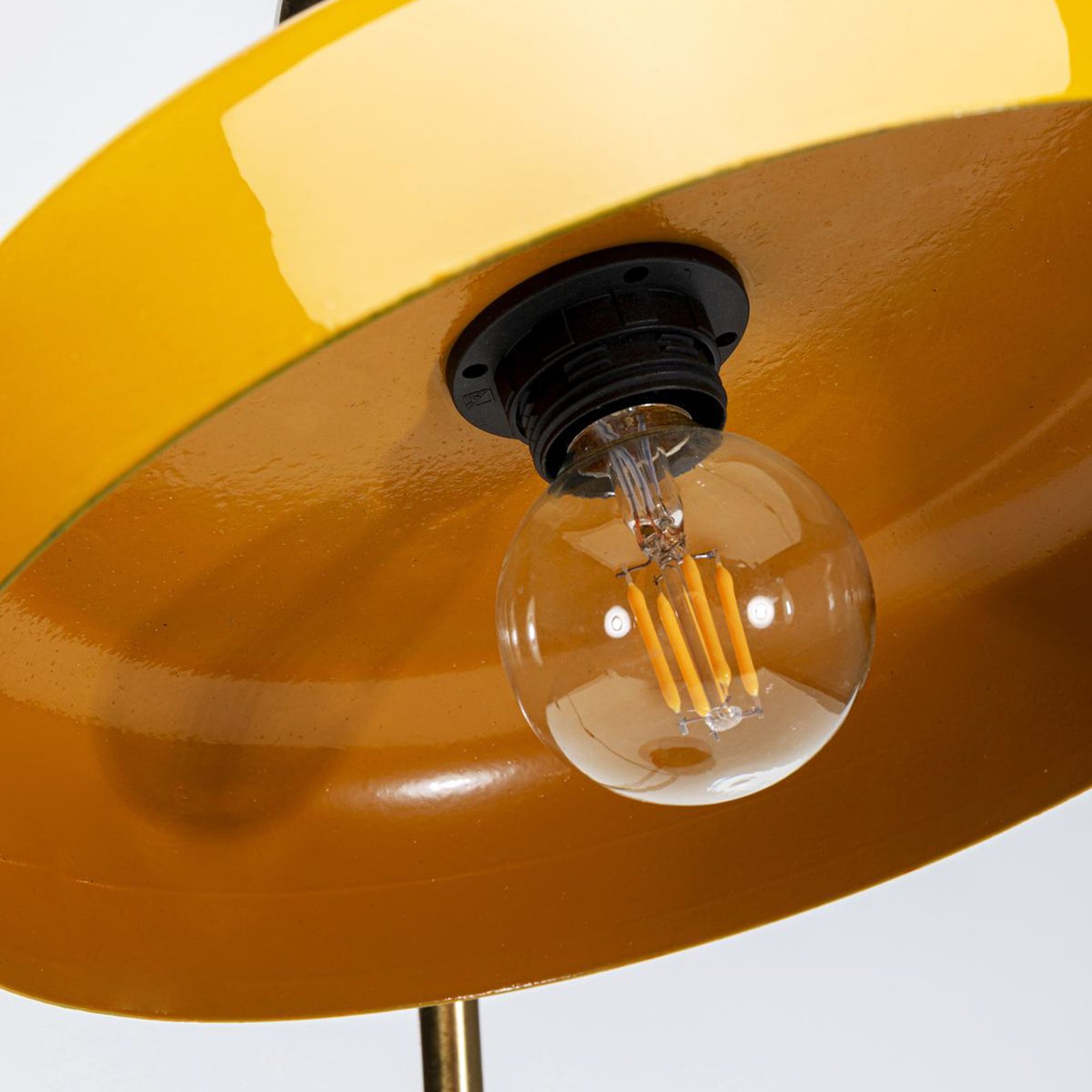 Lampa stołowa Kare Demi, żółta, stal, wysokość 56 cm