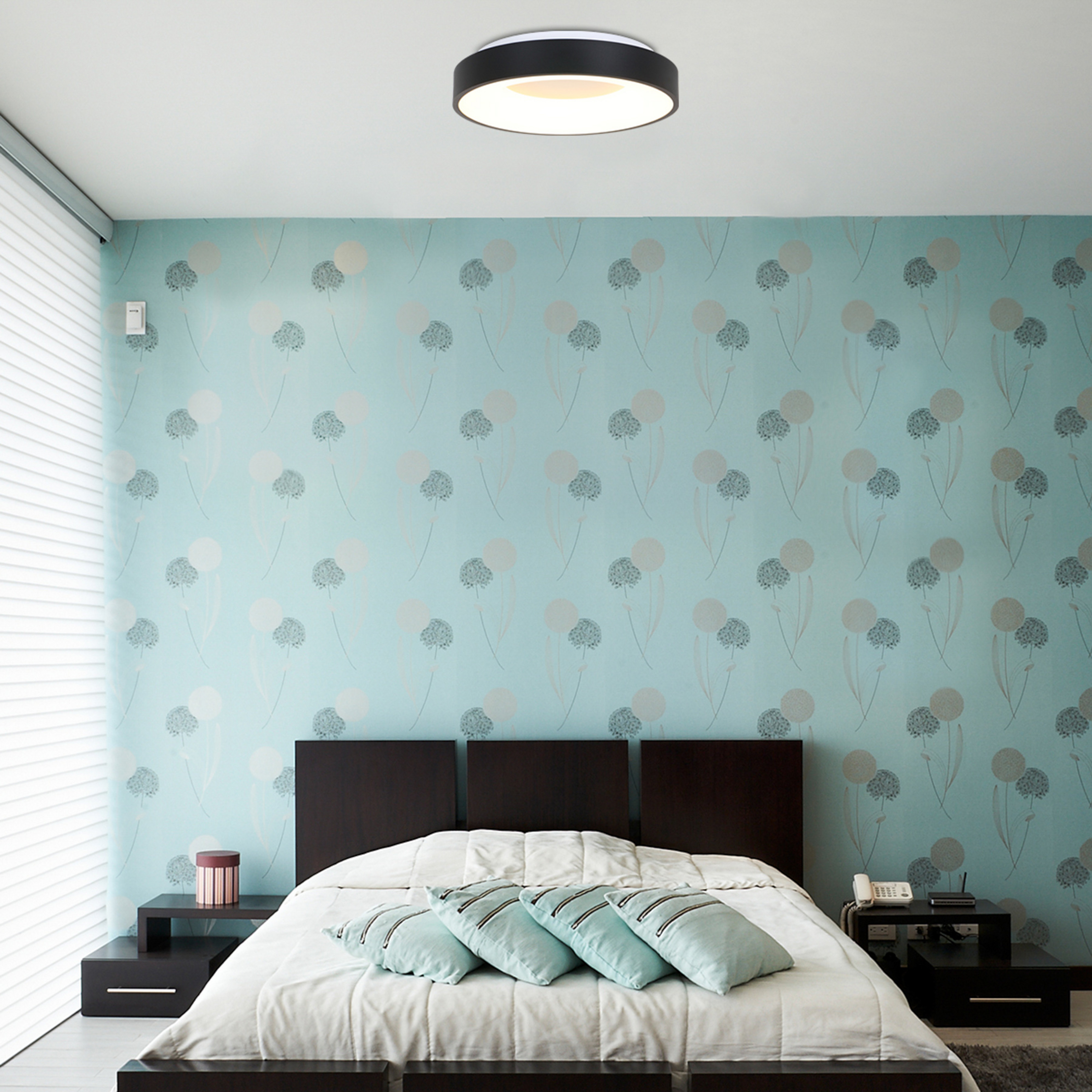 Plafonnier LED Ringlede 2.700 K Ø 30 cm noir