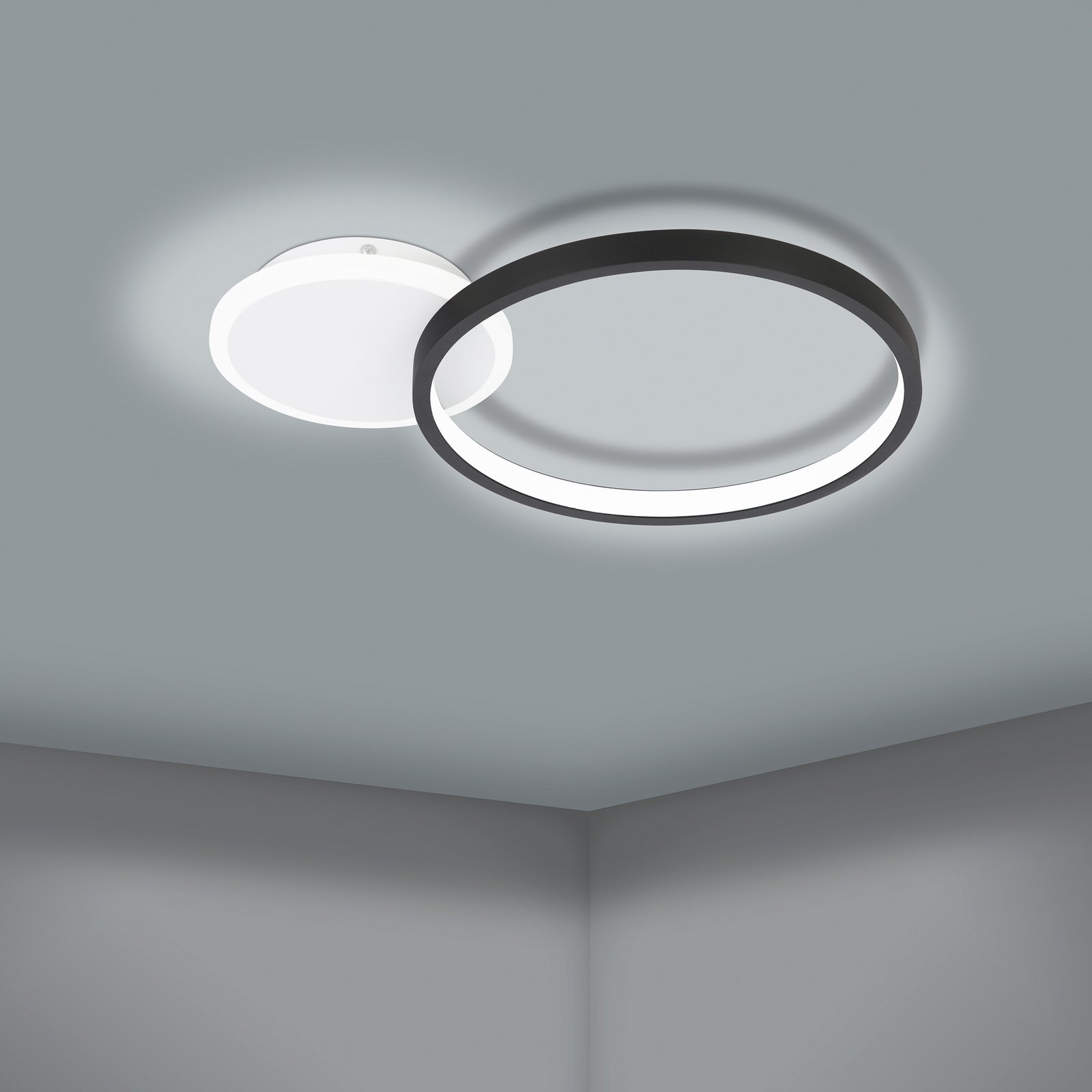 Plafonnier LED Gafares, noir Alu 41 cm Télécommande CCT Plafonnier LED Gafares, noir Alu 41 cm Télécommande CCT