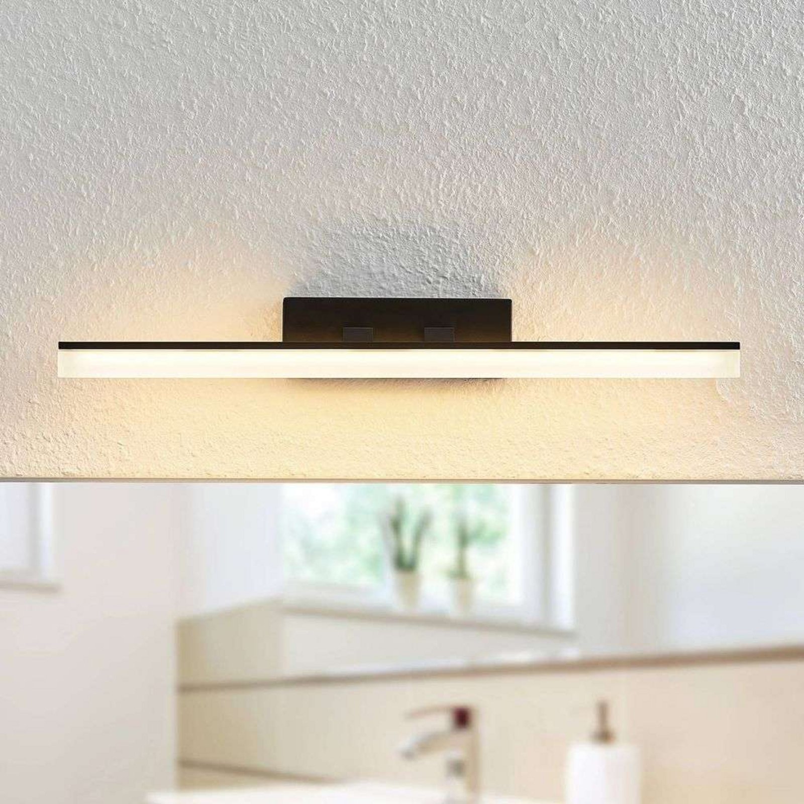 Lisana LED Candeeiro de Parede IP44 L46 Black - Lucande