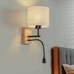 Vegglampe Sonny, LED-leselampe, sylinderskjerm