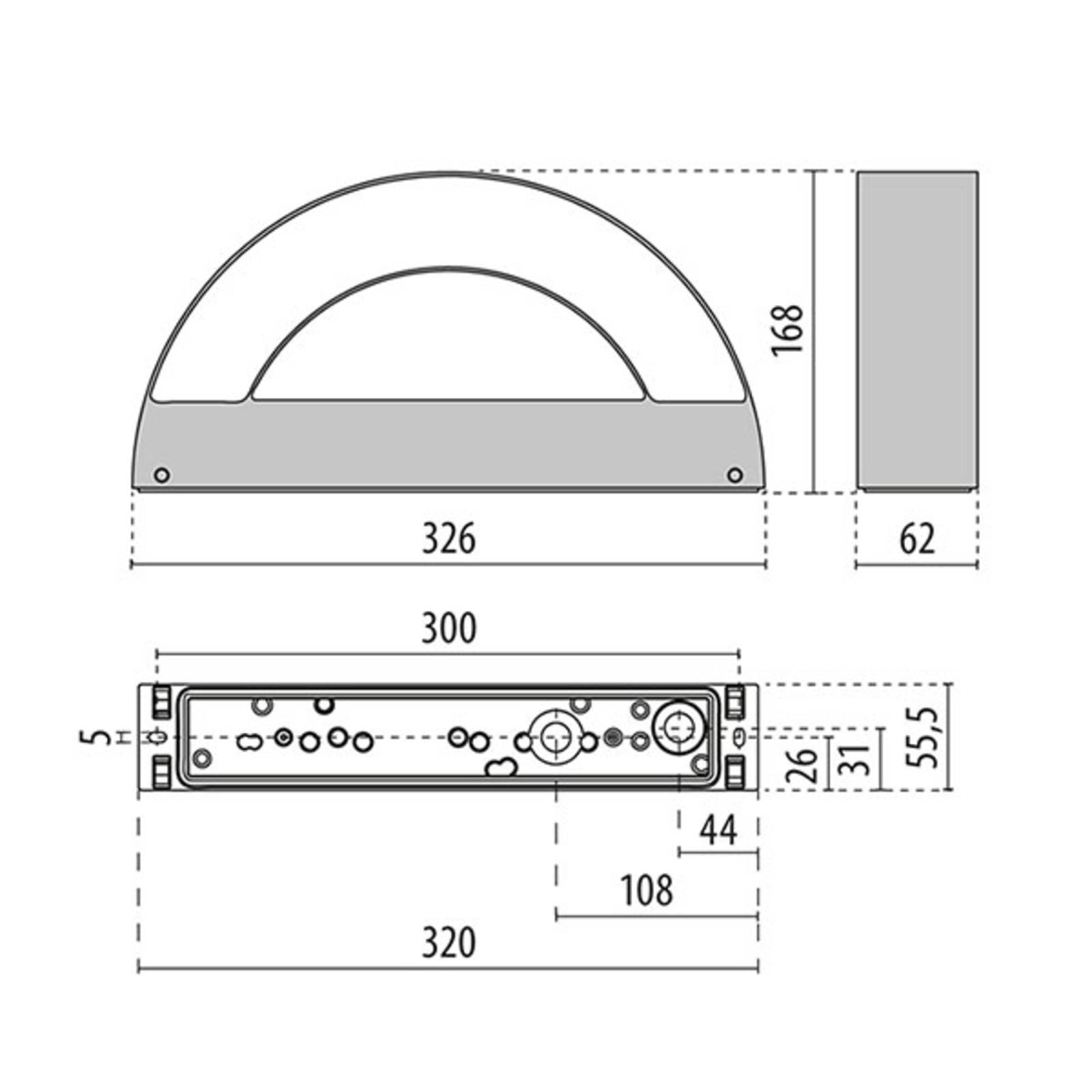 Performance in Lighting Applique d’ext. Mask+ M bas 3 000 K blanche