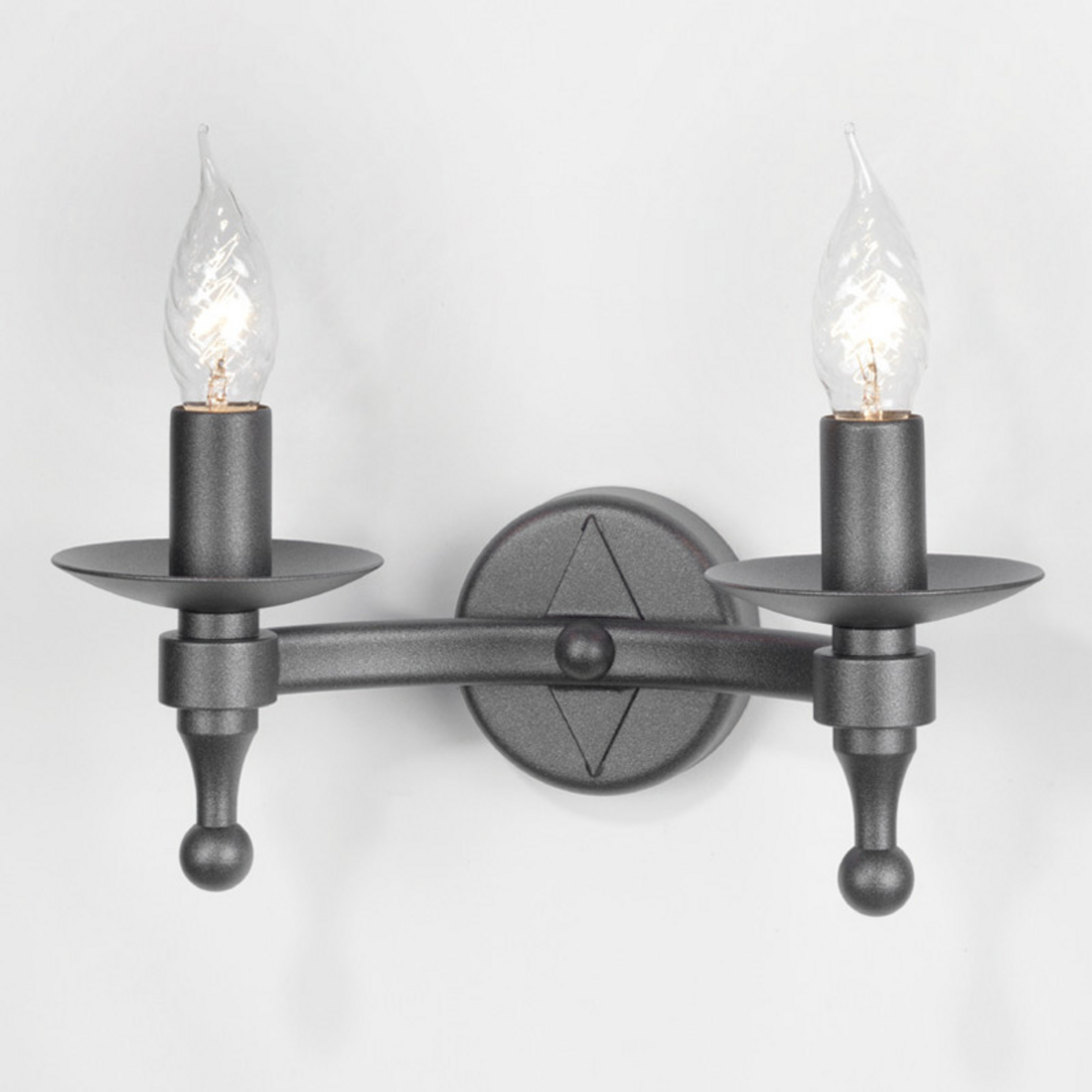 Lampa ścienna WARWICK z kutego żelaza grafitowa