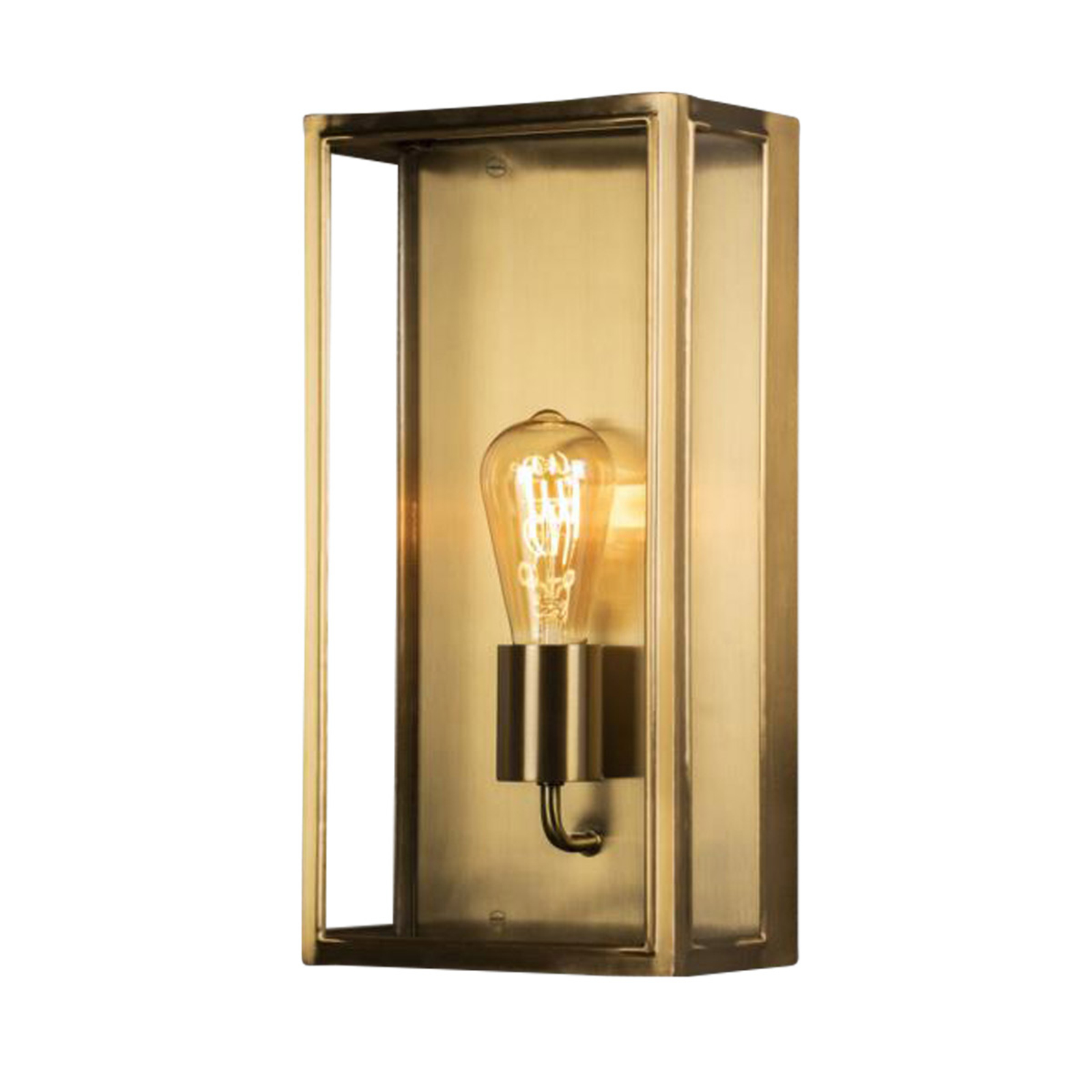 Carpi outdoor wall lamp, brass, width 20.5cm