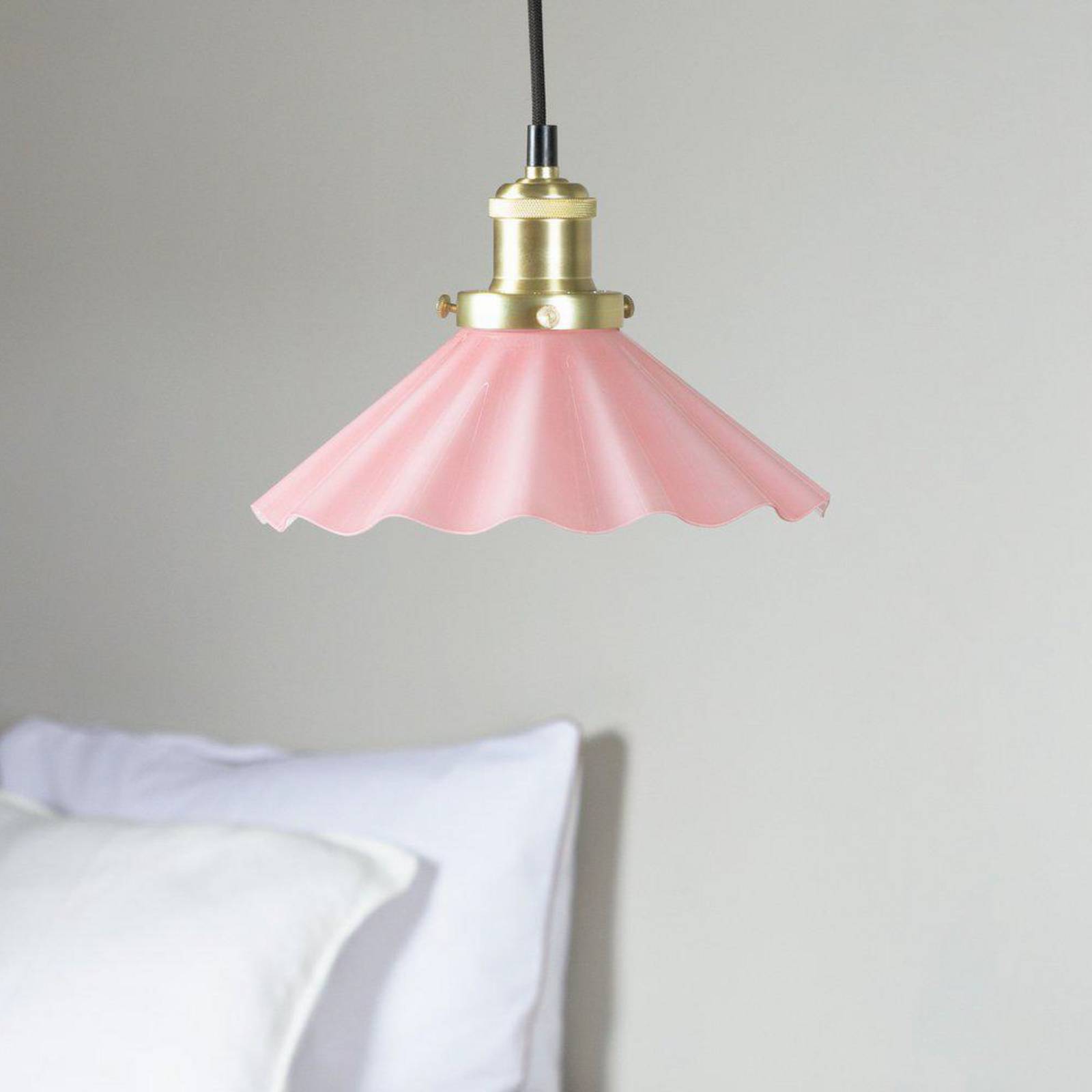 PR Home Lampa wisząca August, Ø 25 cm, różowa, wtyczka