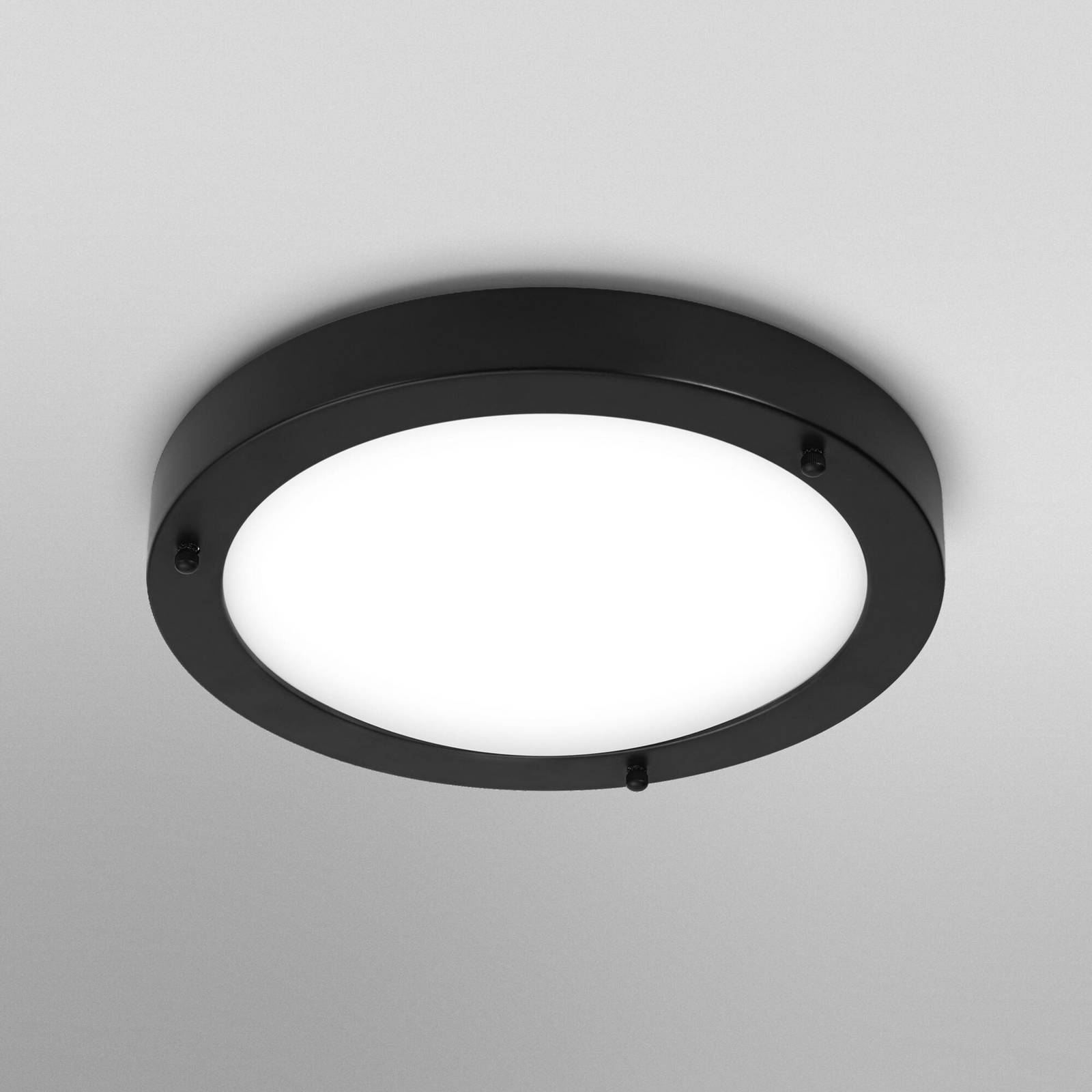 Lampa sufitowa OSRAM BATHROOM, czarna Ø 31 cm metal/szkło IP44