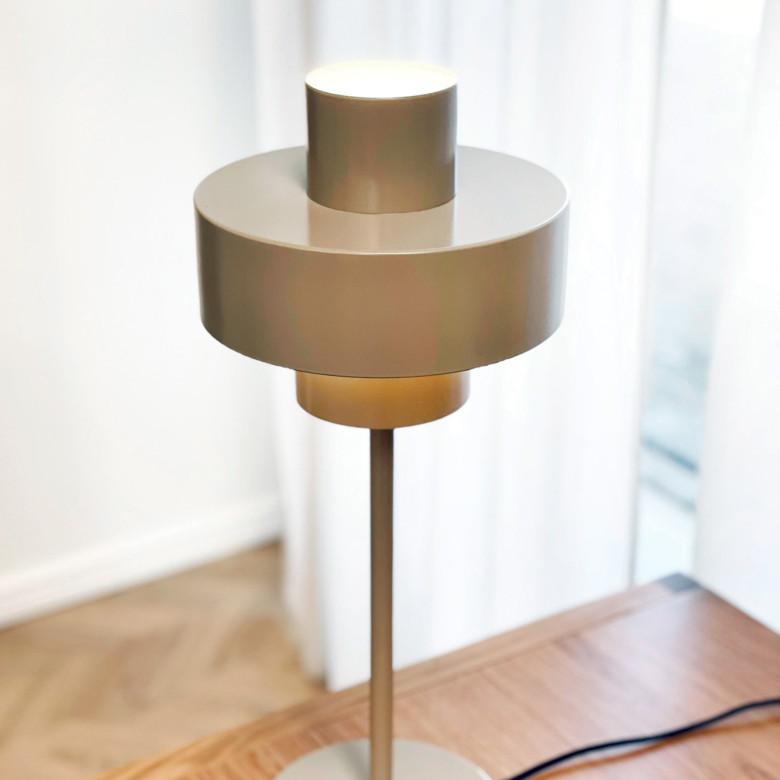 Dyberg Larsen table lamp Stoke, grey, height 49.5 cm