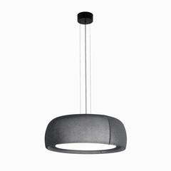 LEDS-C4 LED-riippuvalaisin Gong, harmaa, 2700 K, Ø 61,2 cm, kangasta
